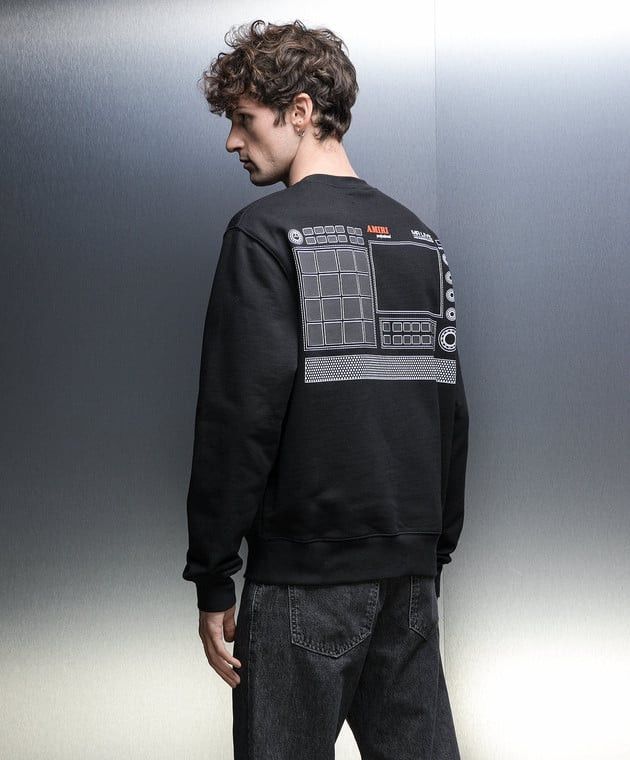 Amiri o1mle0725 Drum Machine Crewneck Sweatshirt in Black Size US XL / EU 56 / 4 - 3 Thumbnail