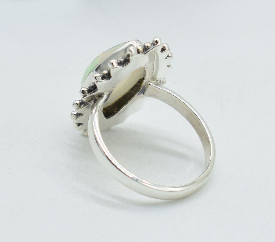Handmade Handmade Marquise Ethiopian Opal Ring: 925 Sterling Silver Size ONE SIZE - 5 Thumbnail