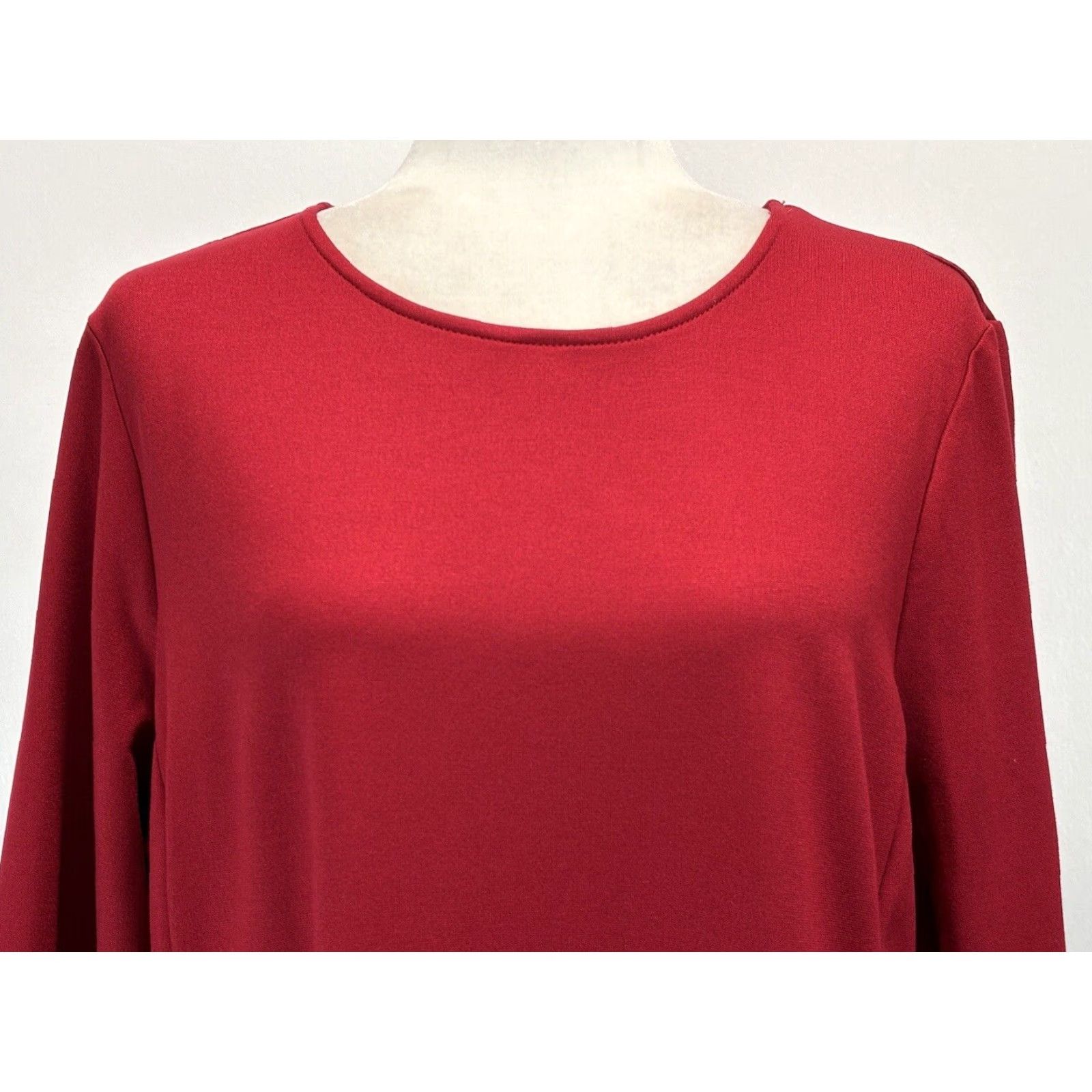 J. Jill NEW J. Jill Ponte Shift Dress Large Red 3/4 Sleeve Comfort Womens Size L / US 10 / IT 46 - 5 Thumbnail