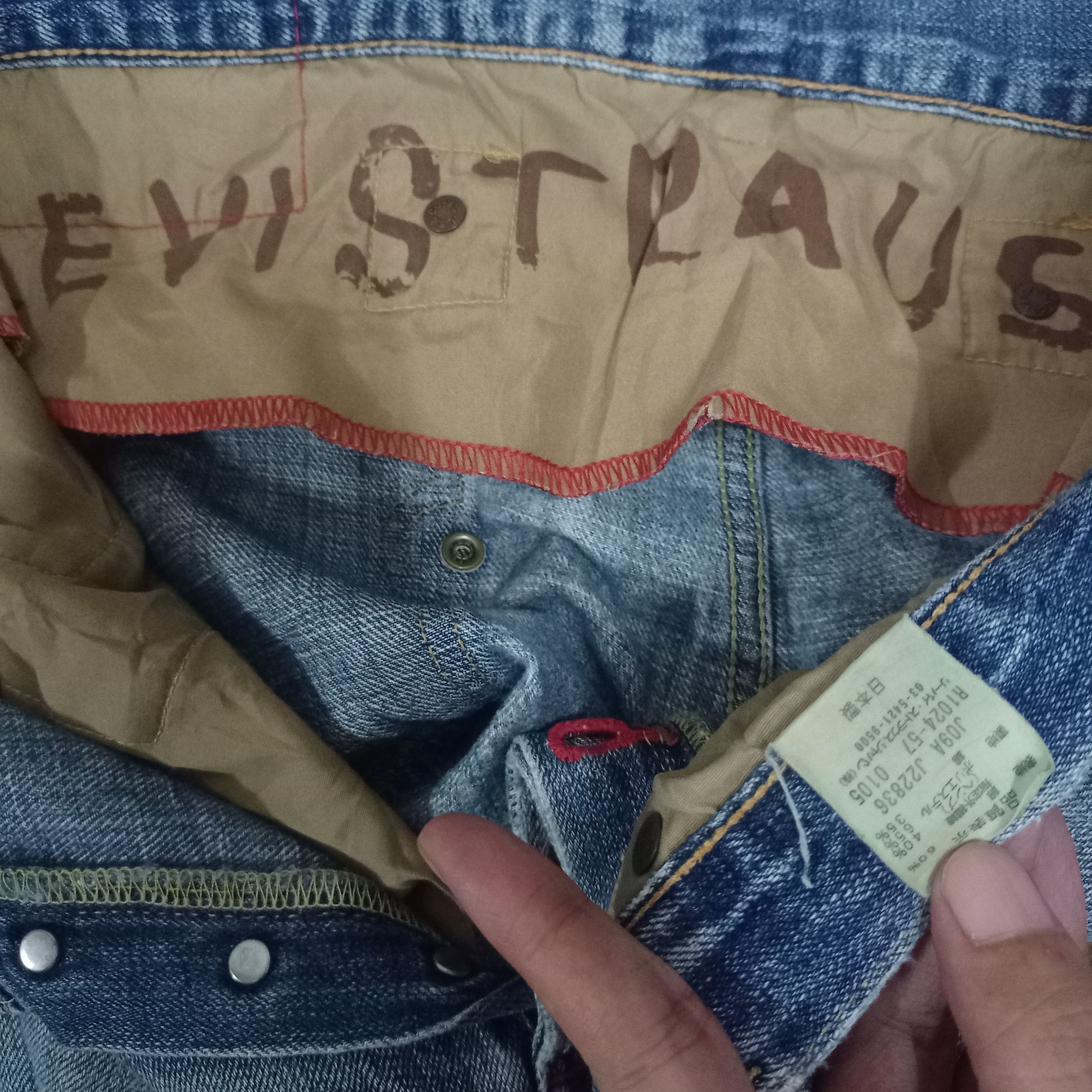 Levi's Vintage 90s Levis Japan Buckle Back Selvedge Baggy Jeans Size US 32 / EU 48 - 8 Thumbnail