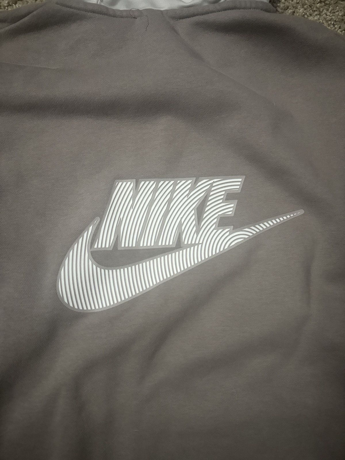 Nike *MEDIUM* Tan & White Nike Tech Sportswear Zip-Up #Nike #Tech Size US M / EU 48-50 / 2 - 4 Thumbnail