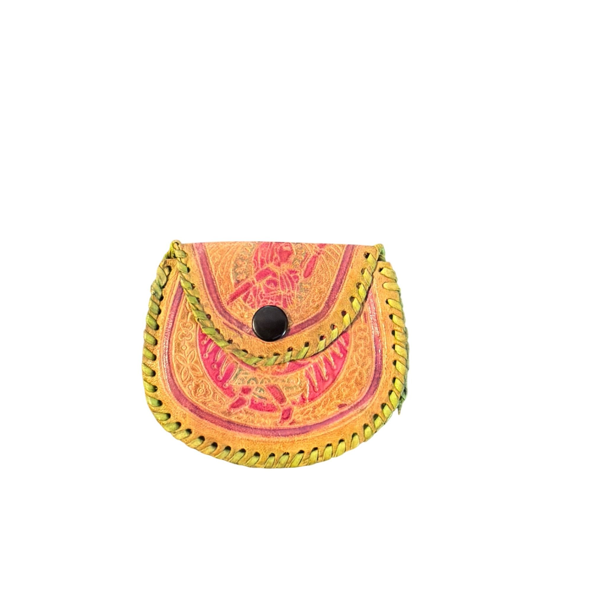 Other Vintage Hand Tooled 3 Piece Set Leather Clutch Wallet Coin P Size ONE SIZE - 7 Thumbnail