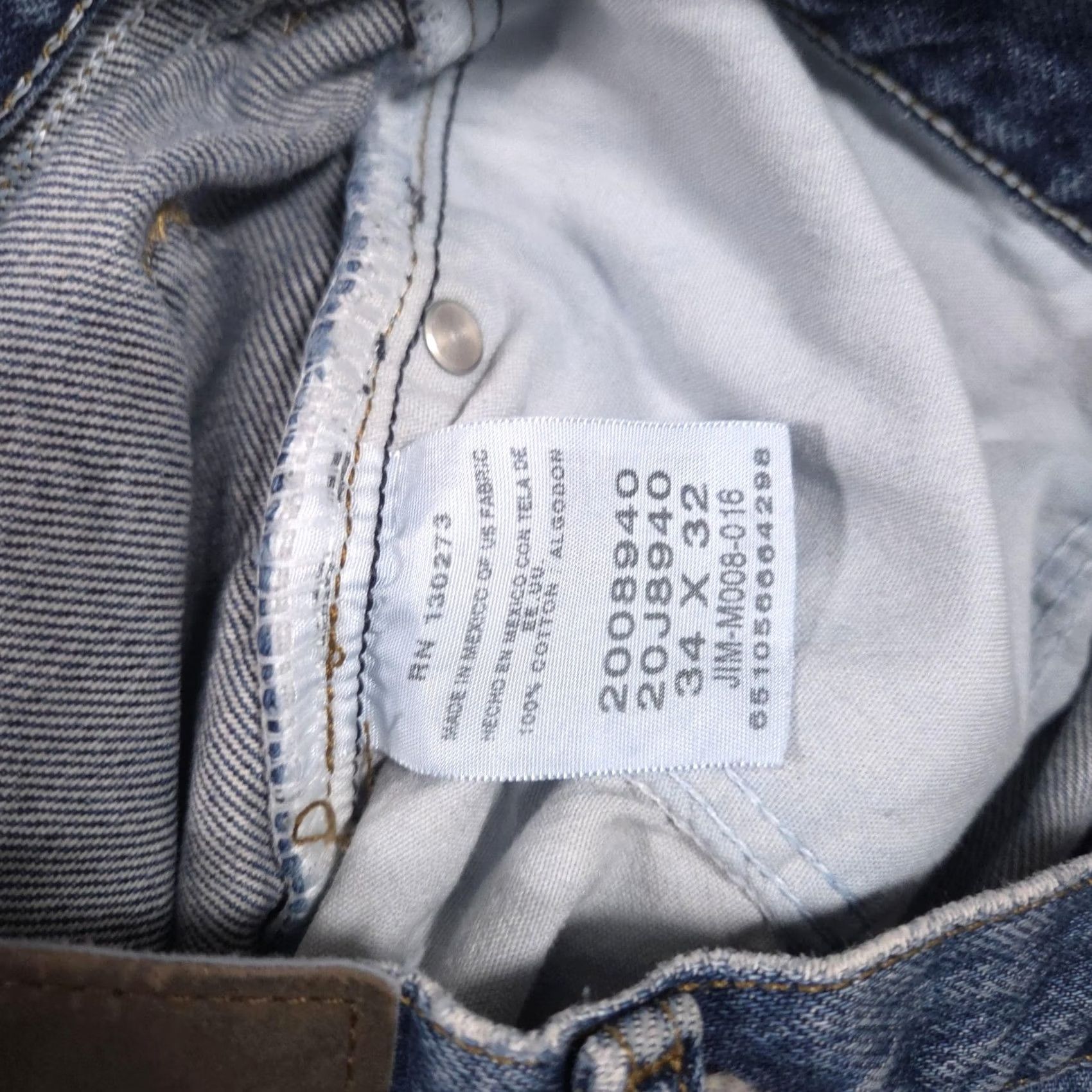 Lee VINTAGE? Lee Jeans Mens 34x32 Blue Denim Regular Fit Straight Leg Distressed Workwear Size US 34 / EU 50 - 6 Thumbnail