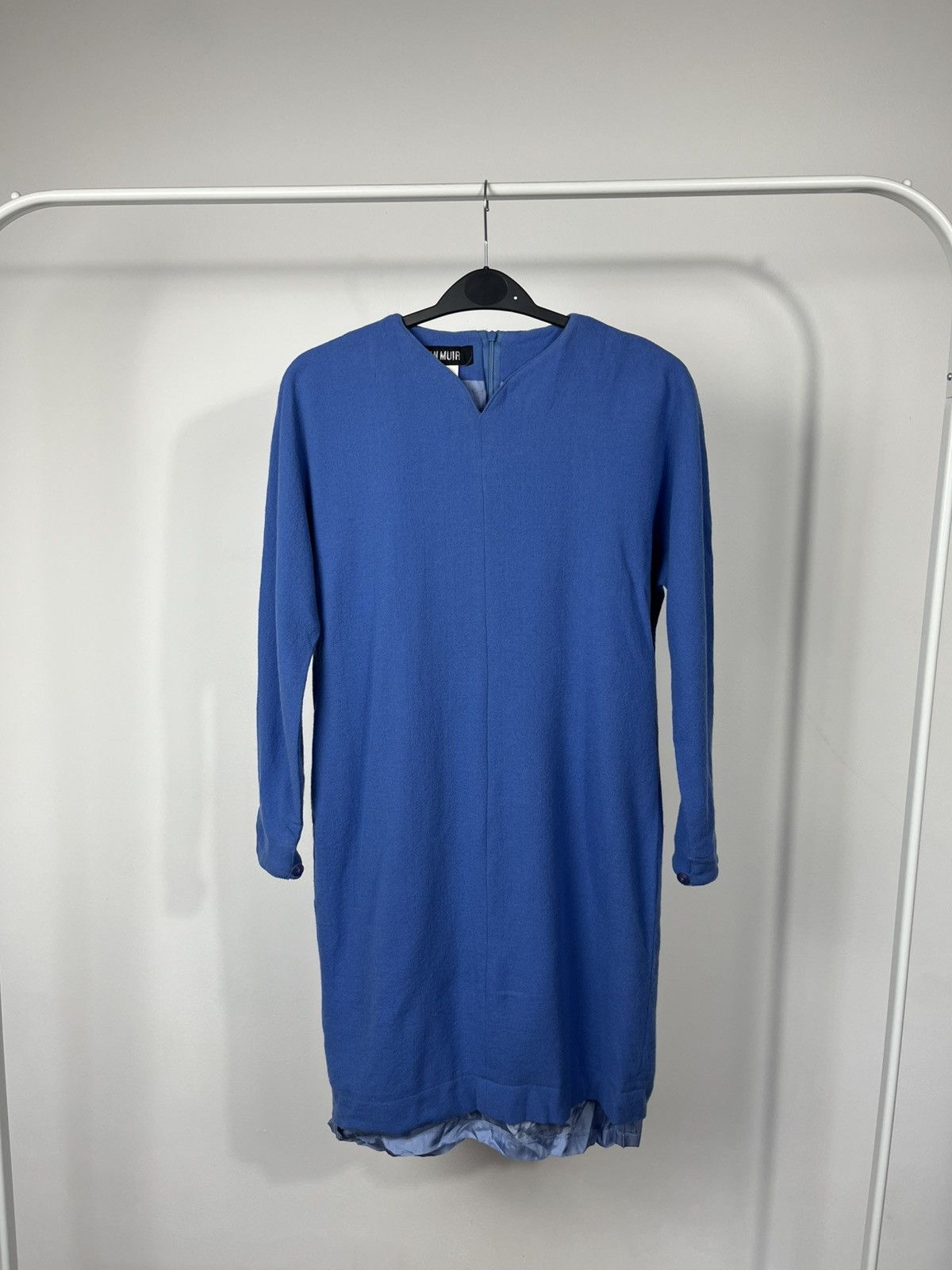 Other Vintage Jean Muir Blue Wool Long Sleeve Dress UK 12 US 10 Size M / US 6-8 / IT 42-44 - 1 Thumbnail