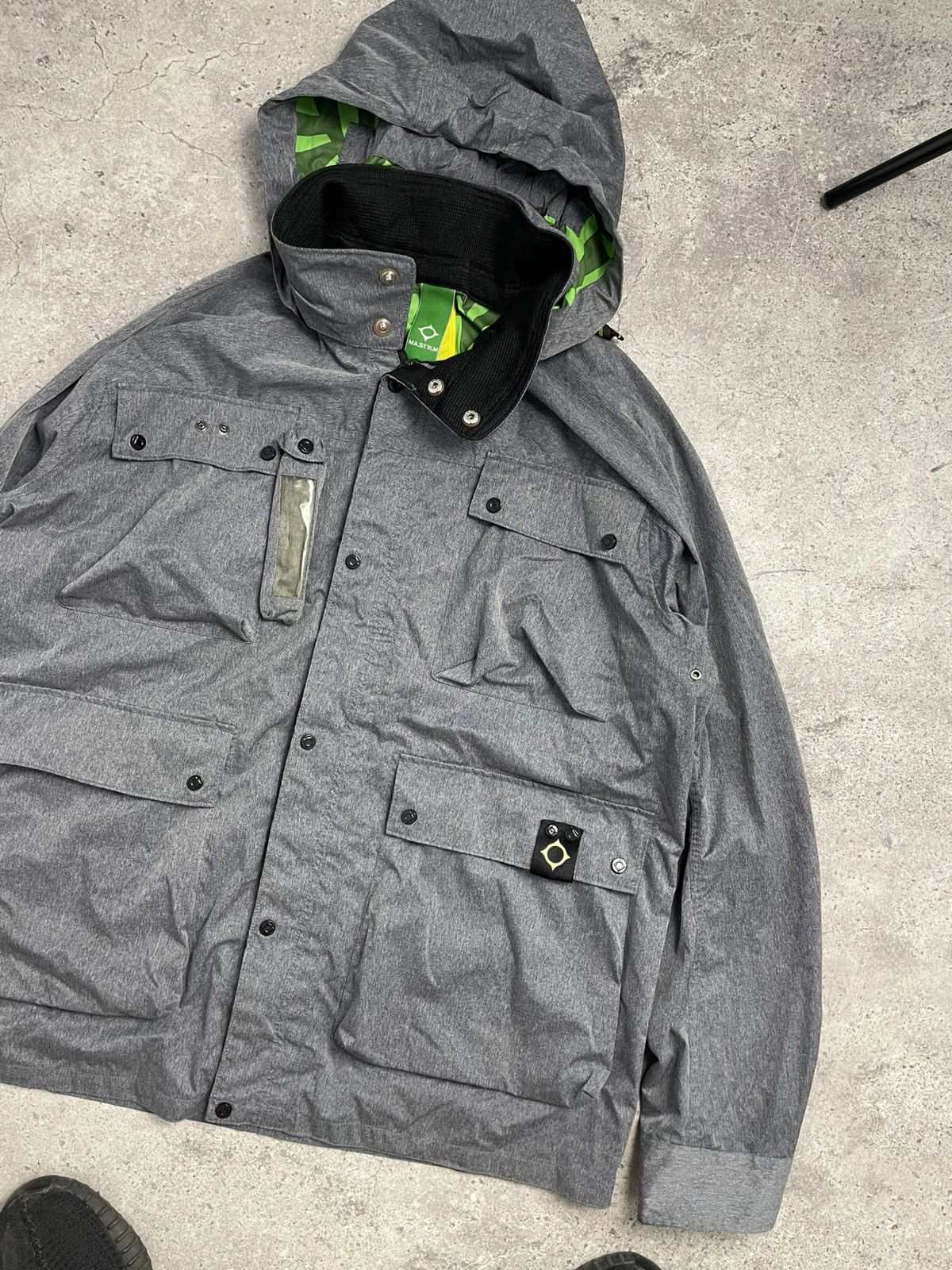 MA.STRUM × Massimo Osti RARE! Ma.Strum Torch Jacket Hooded Gray Shimmer Size US XL / EU 56 / 4 - 2 Thumbnail