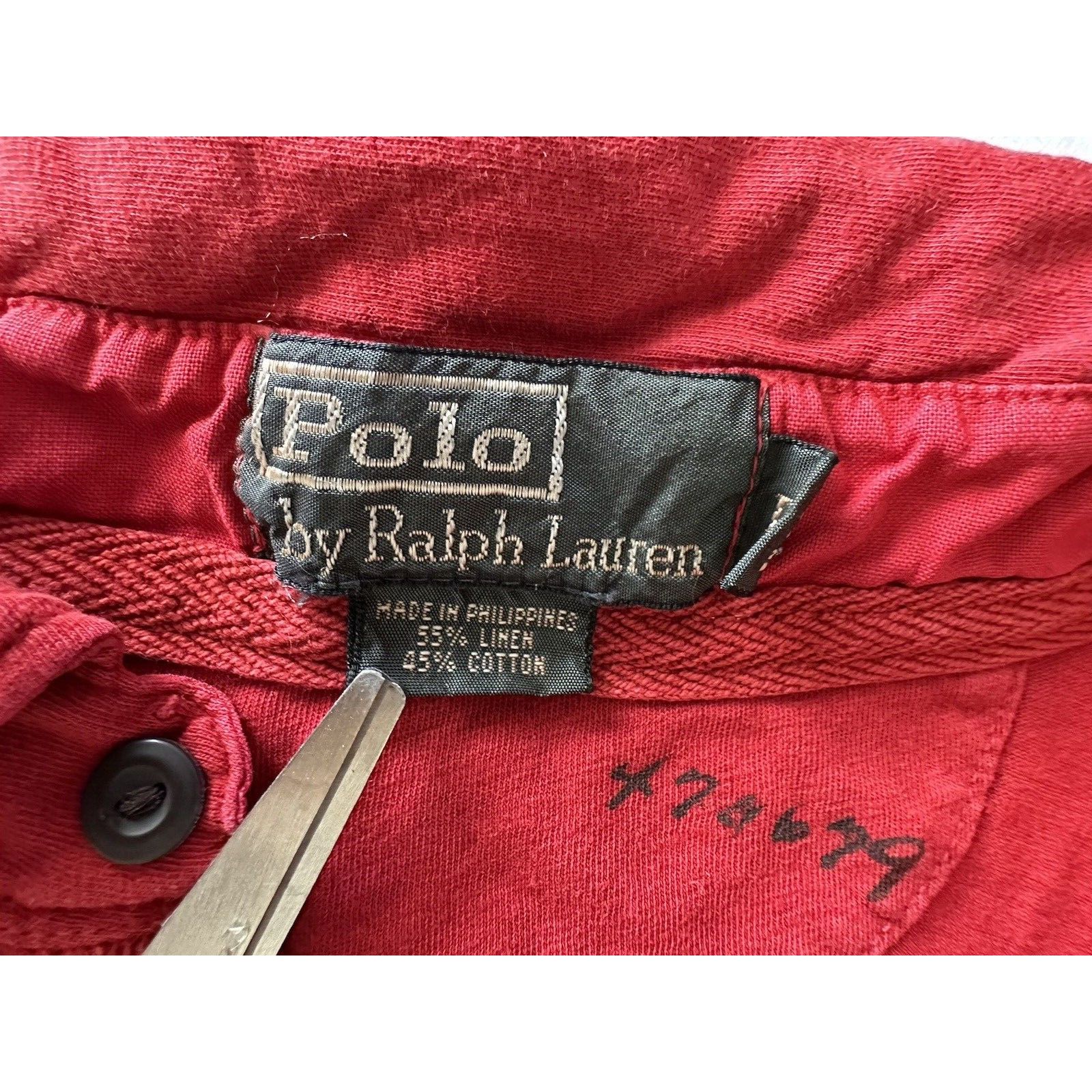 Polo Ralph Lauren Vintage POLO RALPH LAUREN Red Large Shirt Collard Pullover Size US L / EU 52-54 / 3 - 3 Thumbnail