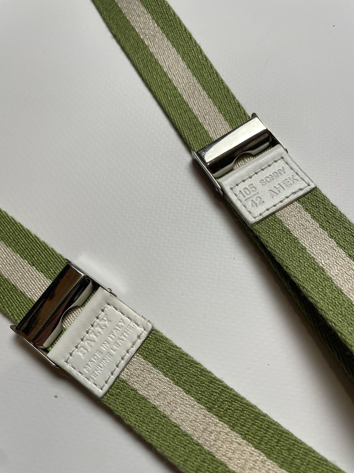 Bally Bally Green and White Belt Size ONE SIZE - 4 Thumbnail