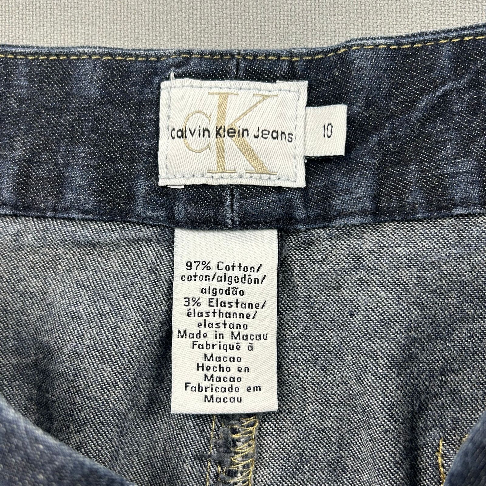 Calvin Klein × Vintage Vintage Calvin Klein Jean Mini Skirt Dark Denim Skirt 10 Size 32" / US 10 / IT 46 - 3 Thumbnail