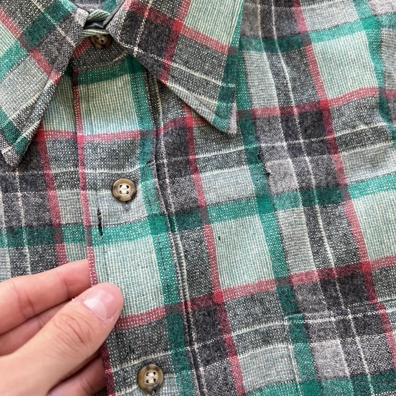 Pendleton × Vintage Vintage 80's Pendleton Flannel Wool Shadow Plaid Flap Pocket Size US L / EU 52-54 / 3 - 7 Thumbnail