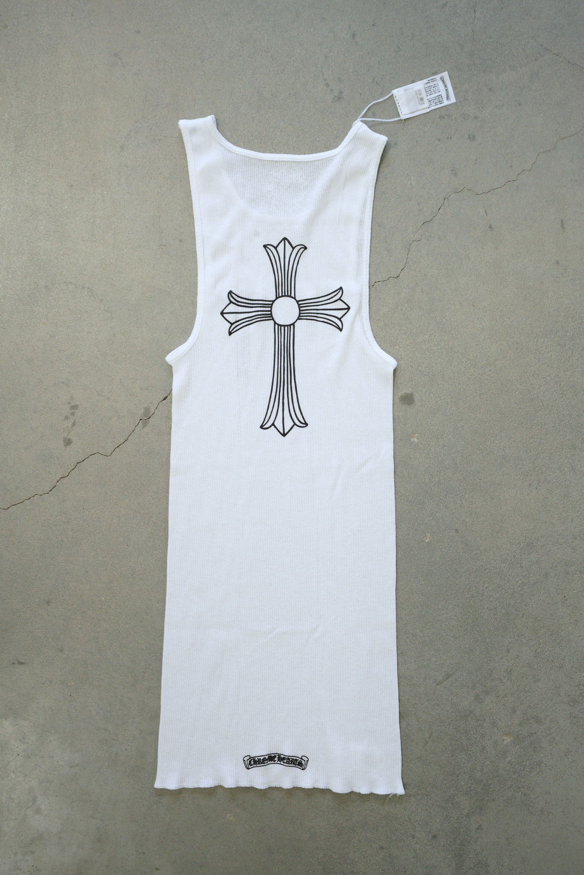 Chrome Hearts Chrome Hearts T - Bar Cross Tanks - White | Grailed
