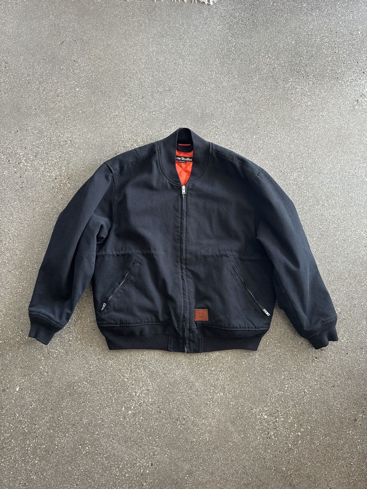 image of Acne Studios Canvas Bomber Jacket in Black, Men's (Size Medium)