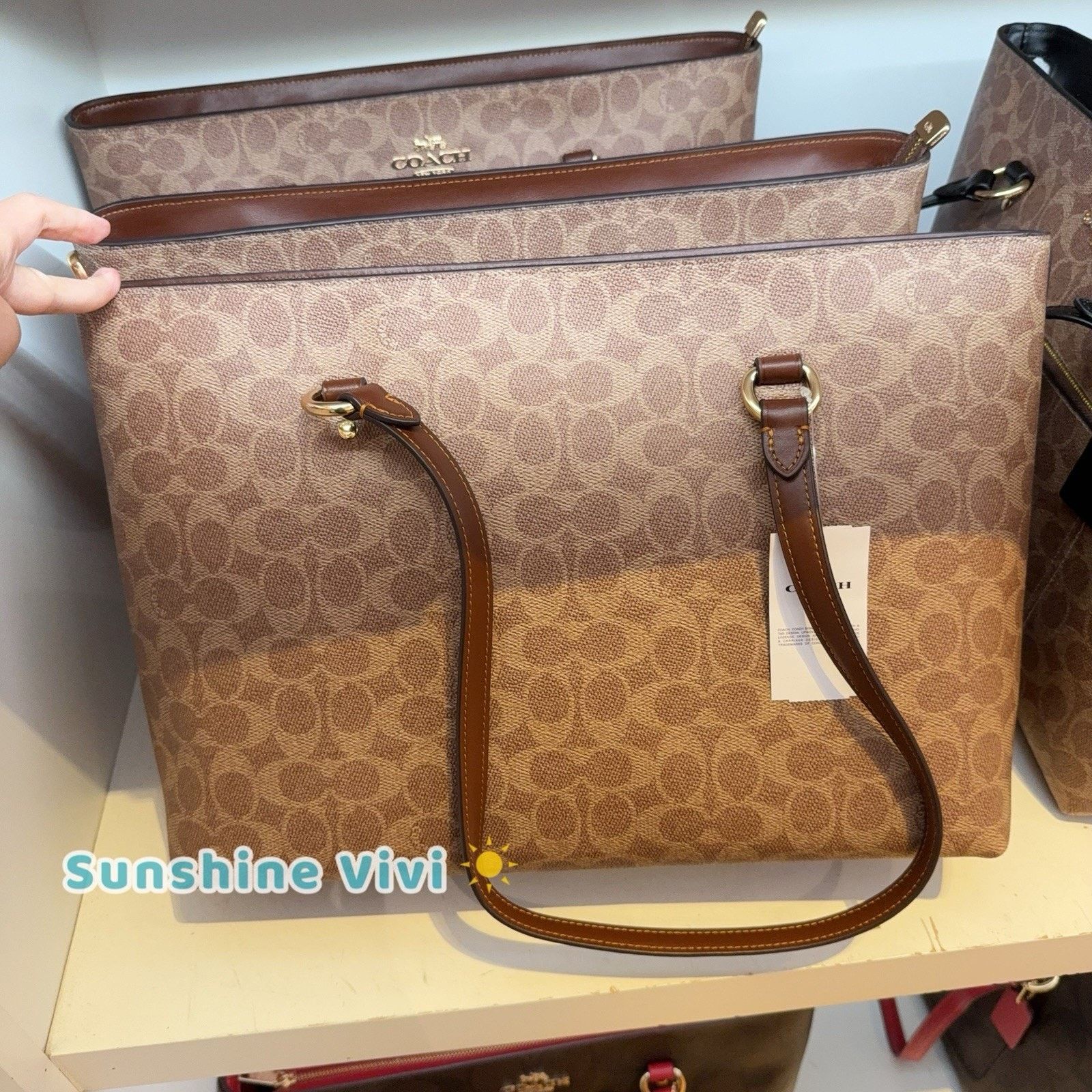 Coach NWT COACH Station Tote Bag In Maxi CCD69 IM/TAN/BROWN Size ONE SIZE - 2 Thumbnail