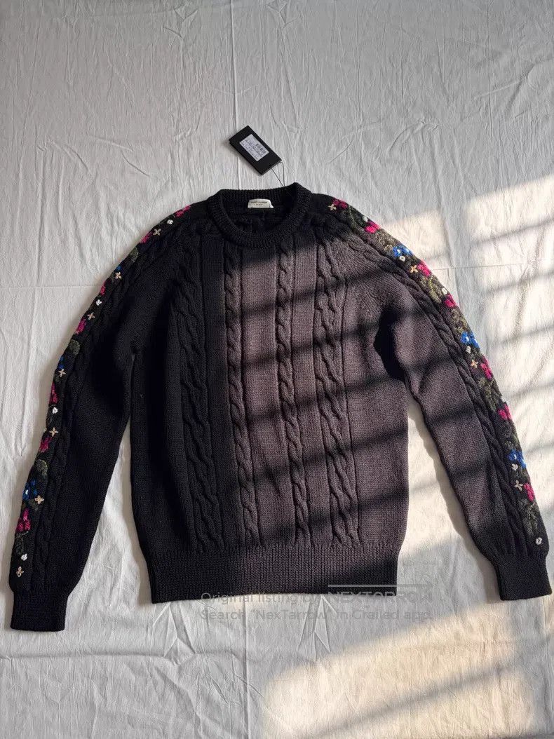 Saint Laurent Paris Saint Laurent Paris Men's Floral Knit Sweater i Size US XL / EU 56 / 4 - 1 Thumbnail