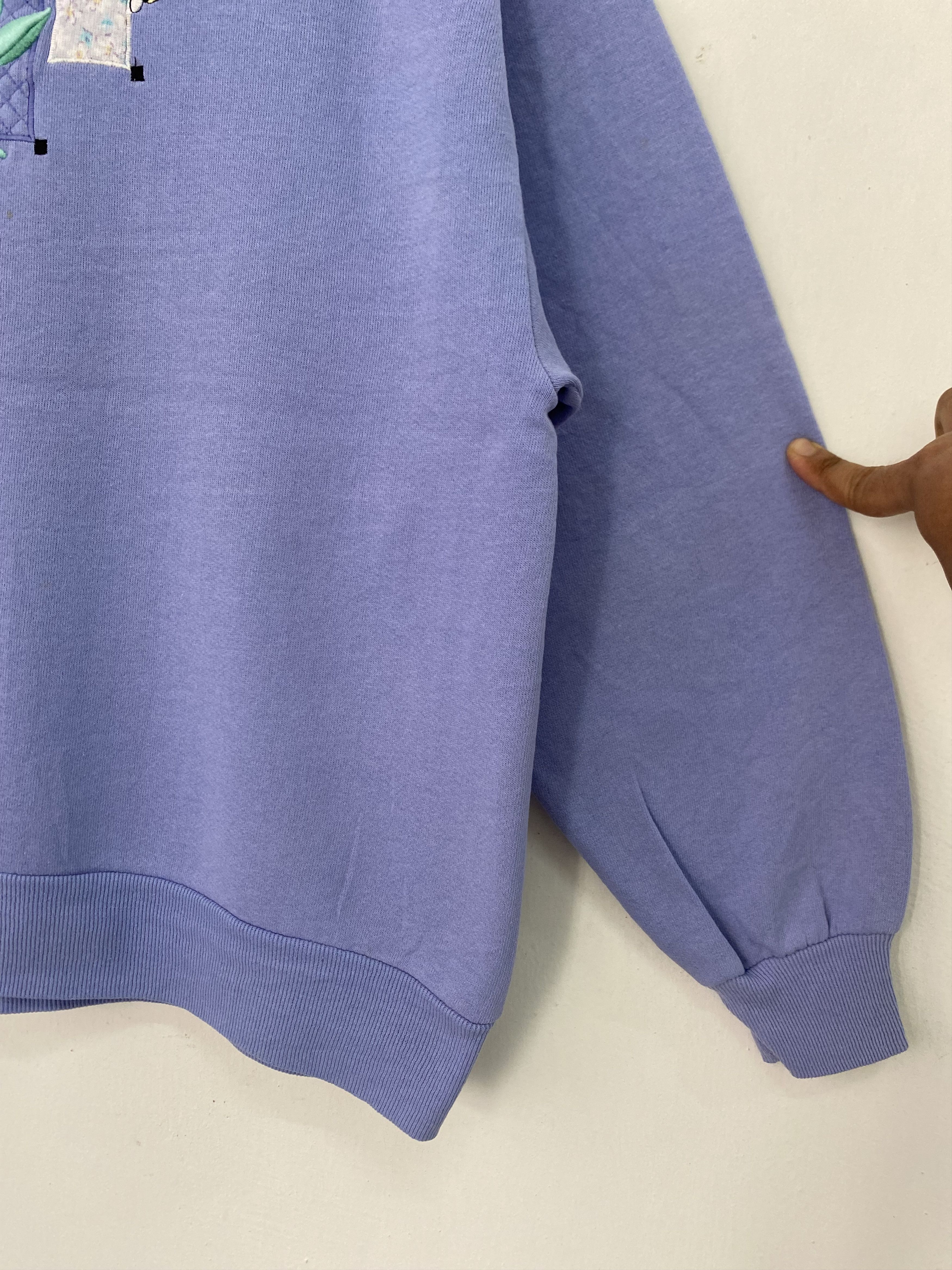 Vintage Vintage 90s Top Stich Sweatshirt Purple Collarneck L Size Size US L / EU 52-54 / 3 - 7 Thumbnail