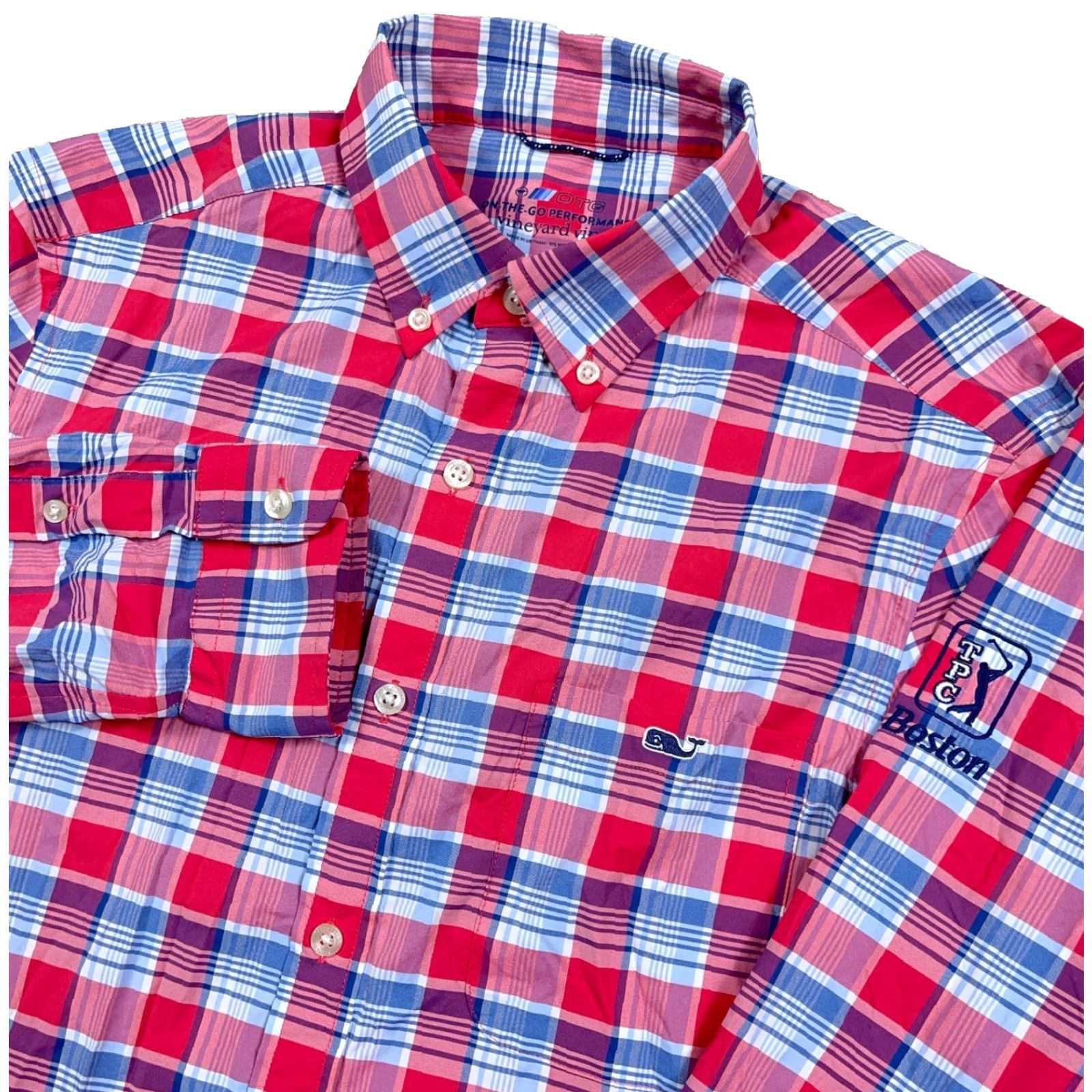 Vineyard Vines Vineyard Vines Shirt Men S Pink Plaid Button-Up On The Go Nylon TPC Boston Size US S / EU 44-46 / 1 - 2 Thumbnail