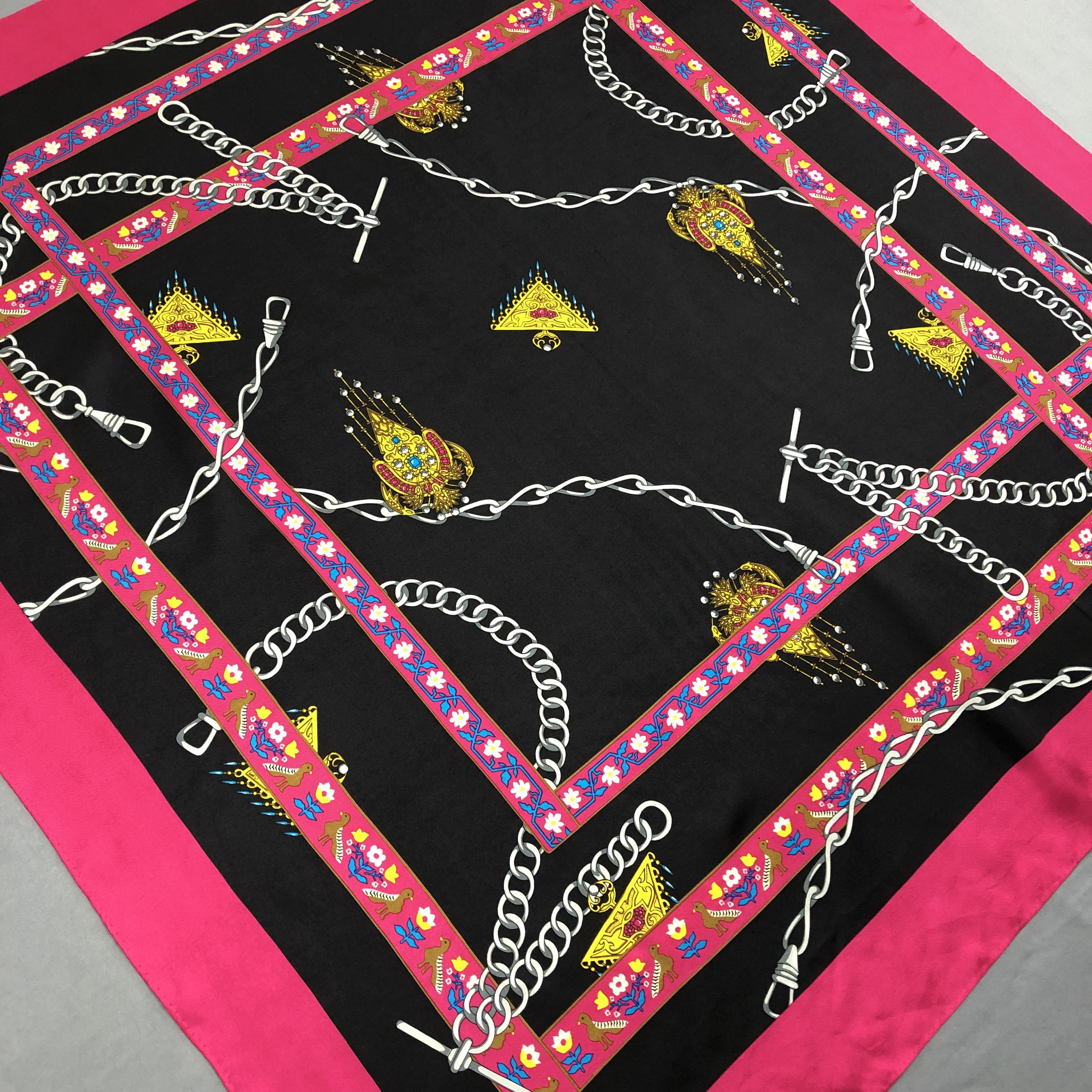 Vintage Vintage M.Borromeo SILK Scarf Twill Stole Wraps Scarves Size ONE SIZE - 5 Thumbnail