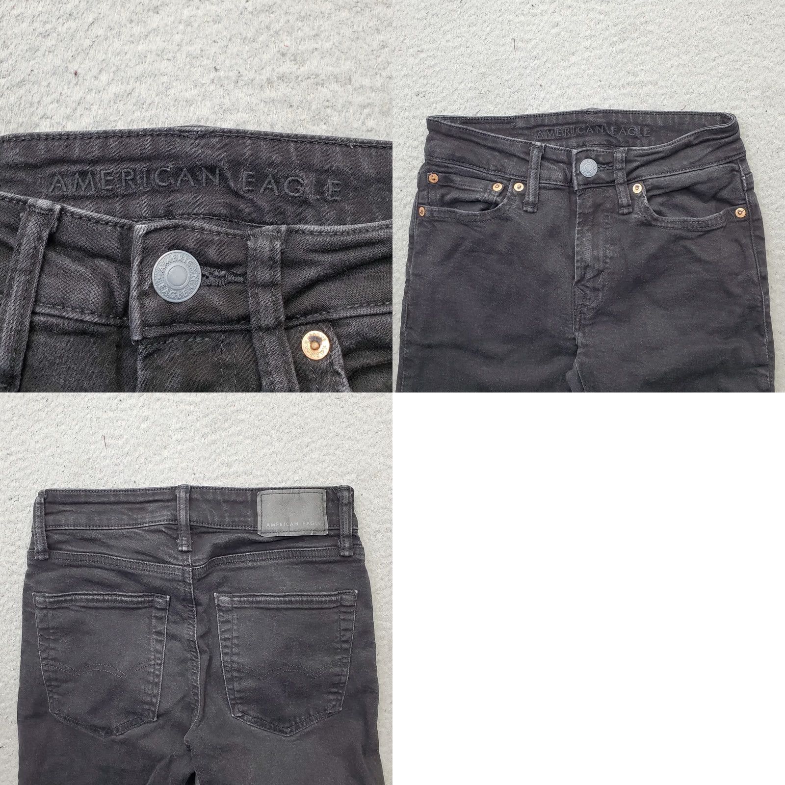 American Eagle Outfitters Womens American Eagle Outfitters Jeans 26 Straight-Leg Black Denim - 5-Pocket, Regular Fit, Inseam 25.5", Dark Wash, Streetwear Size 26" / US 2 / IT 38 - 8 Thumbnail