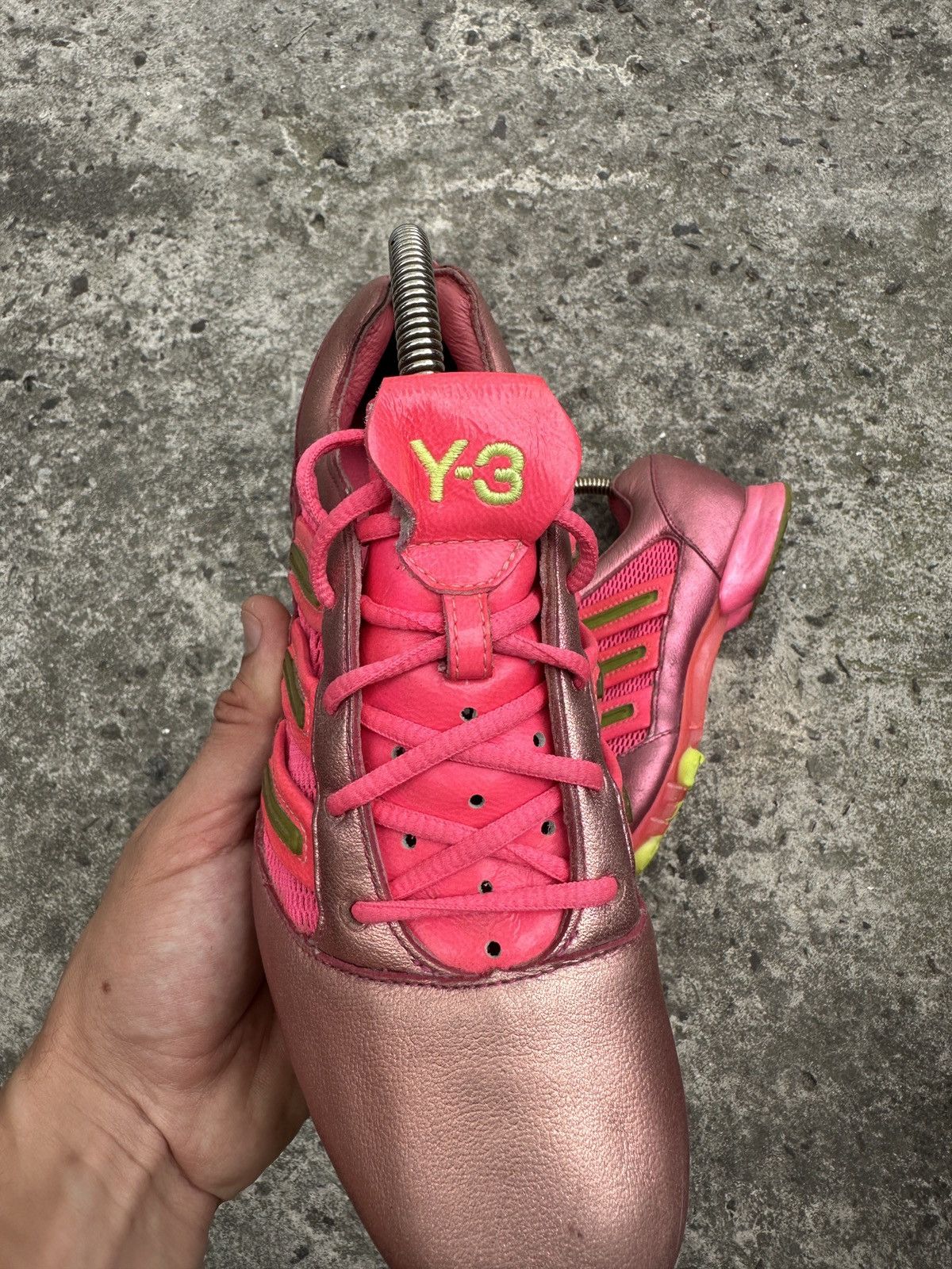 Yohji Yamamoto Y2K Vintage Adidas Y-3 Leather Pink Sneakers Yohji Yamamoto Size US 4.5 / IT 34.5 - 2 Thumbnail