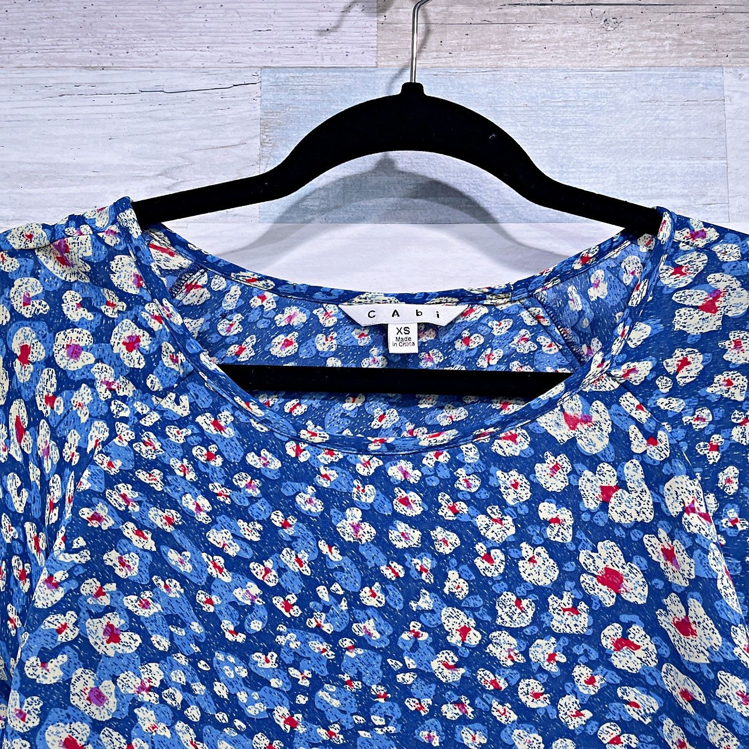 Other CABI Floral Crossover Button Back Top Blue Yellow Womens XS Size XS / US 0-2 / IT 36-38 - 2 Thumbnail