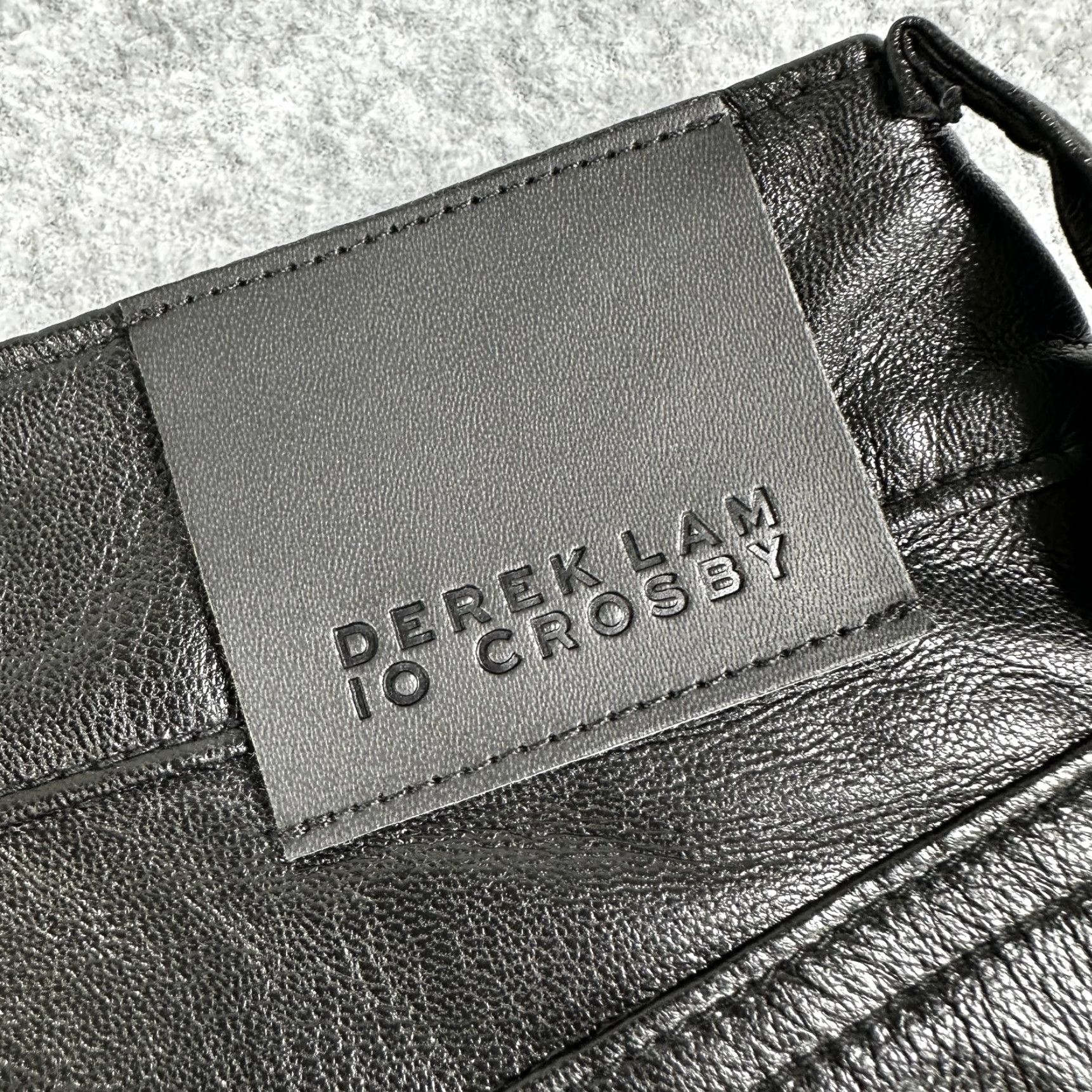 Vintage Derek Lam 10 Crosby Jeans Womens 29 Black Denim Faux Leather Back Straight USA Size 29" - 7 Thumbnail