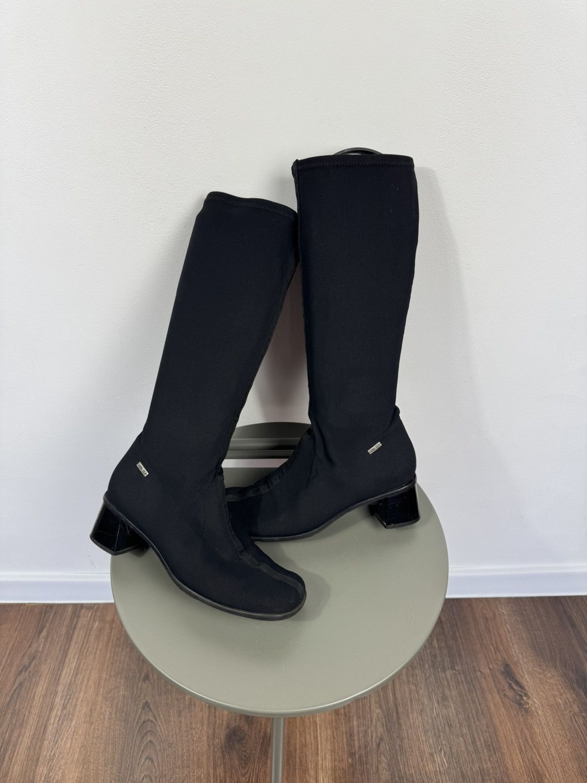 Other Vintage Gore Tex Black Stretch Knee High Boots Block Heel 39 Size US 8 / IT 38 - 1 Thumbnail