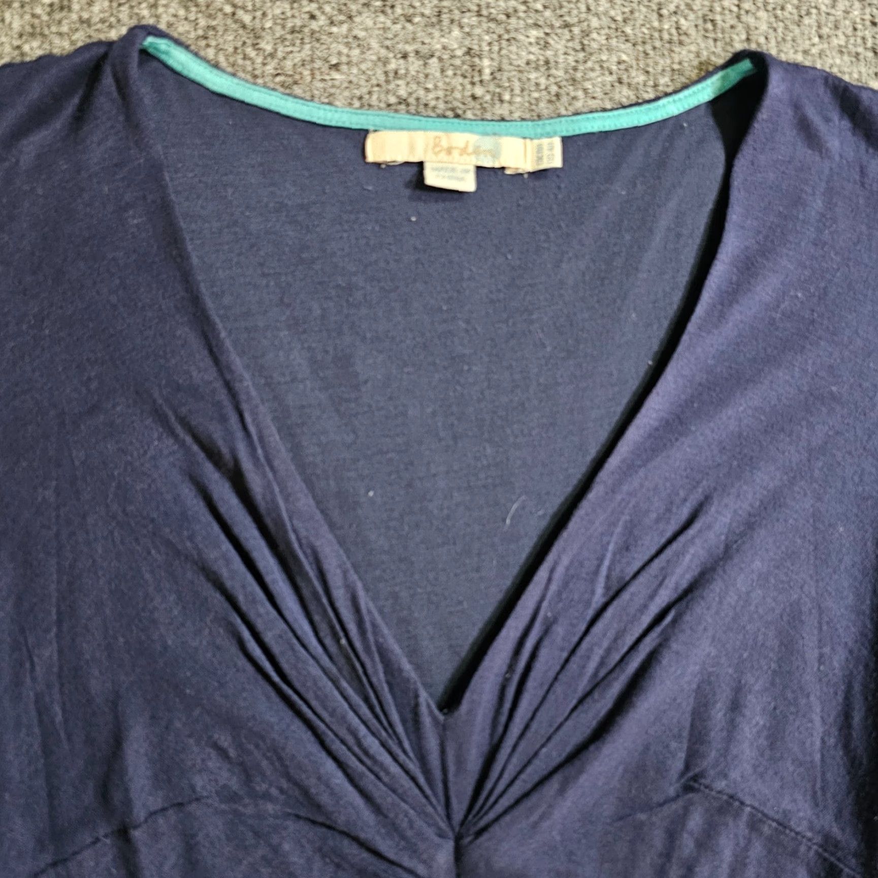 Boden Boden Dress Womens 4 Navy Blue V Neck Short Sleeve A-Line Stretch Casual Retro Fashion Shirt? Size 27" / US 4 / IT 40 - 3 Thumbnail