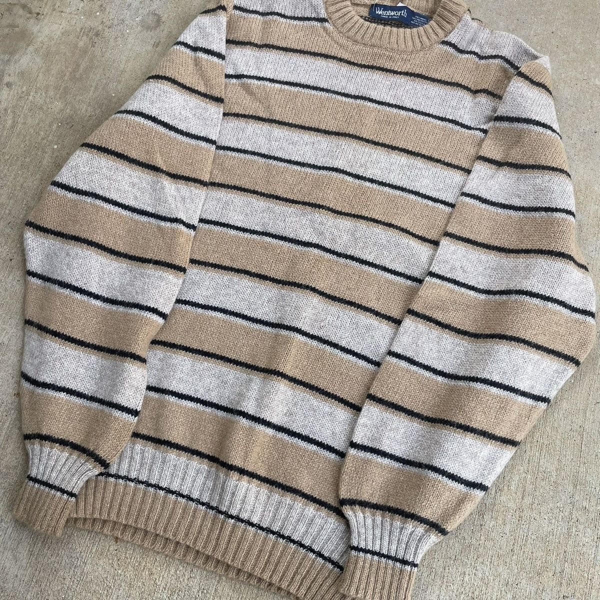 Other Vintage 80s Wentworth Wool Brown Striped Knit Sweater M NWT Size US M / EU 48-50 / 2 - 4 Thumbnail