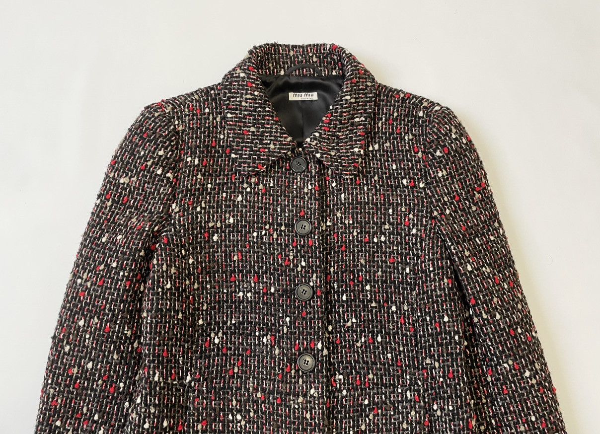 Prada A/W 18 ‘Punk Tweed Boucle’ Wool Overcoat Size S / US 4 / IT 40 - 2 Thumbnail