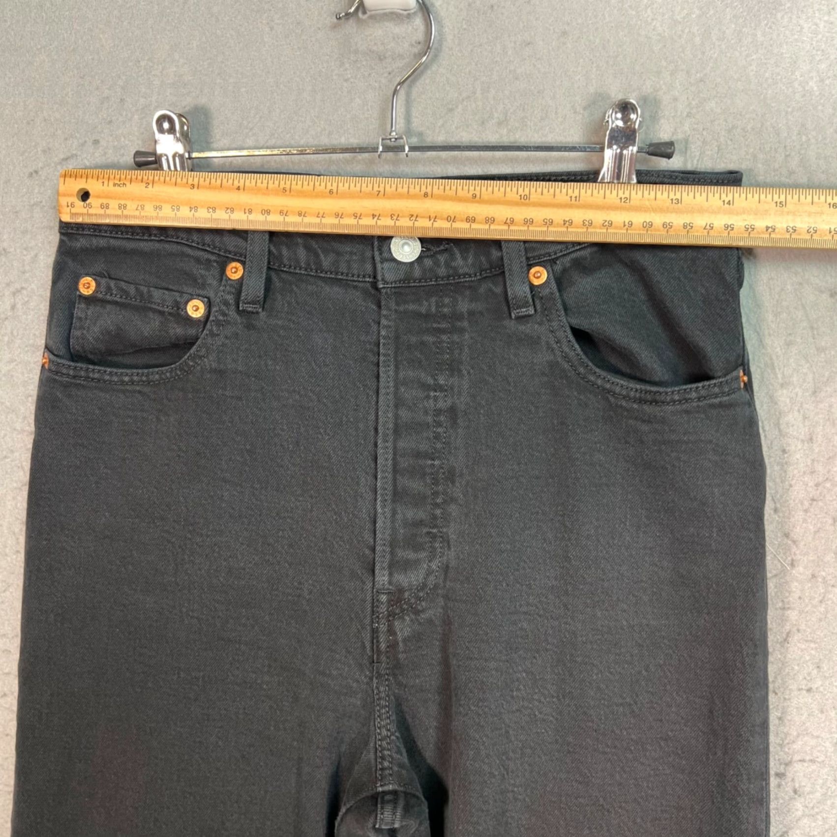 Levi's Levis Womens Jeans Ribcage Straight Black Denim Cotton Blend Size 29 Size 29" - 6 Thumbnail