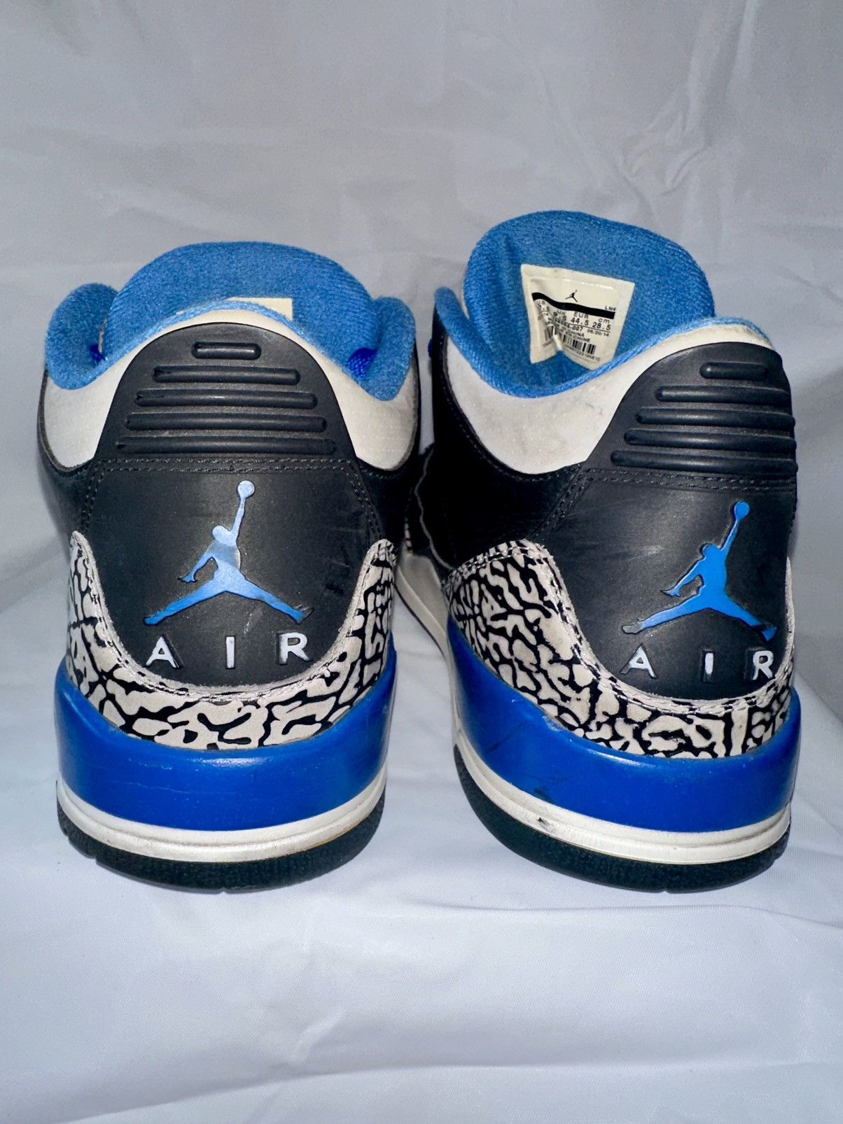 Jordan Brand 2014 Nike Air Jordan 3 Retro Black/Sport Blue-Wolf Grey Size US 10.5 / EU 43-44 - 3 Thumbnail