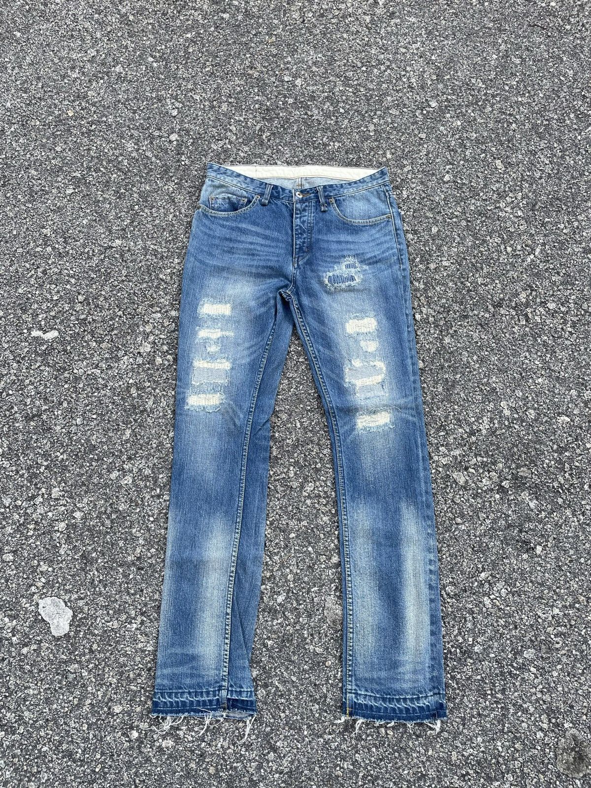 Japanese Brand Japanese Brand Distressed Punk Style Denim Size US 31 - 1 Thumbnail