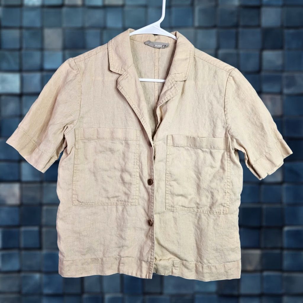 Everlane Everlane Linen Button Shirt Beige Short Sleeve XS Women Casual Shirt Size XS / US 0-2 / IT 36-38 - 1 Thumbnail