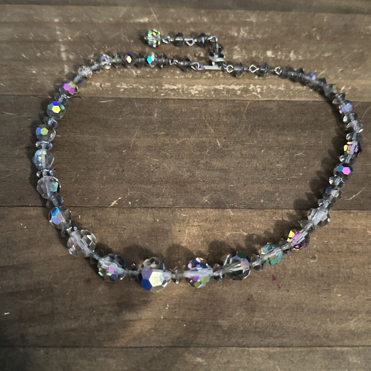 Vintage Vintage Aurora Borealis Crystal bead choker necklace Size ONE SIZE - 2 Thumbnail