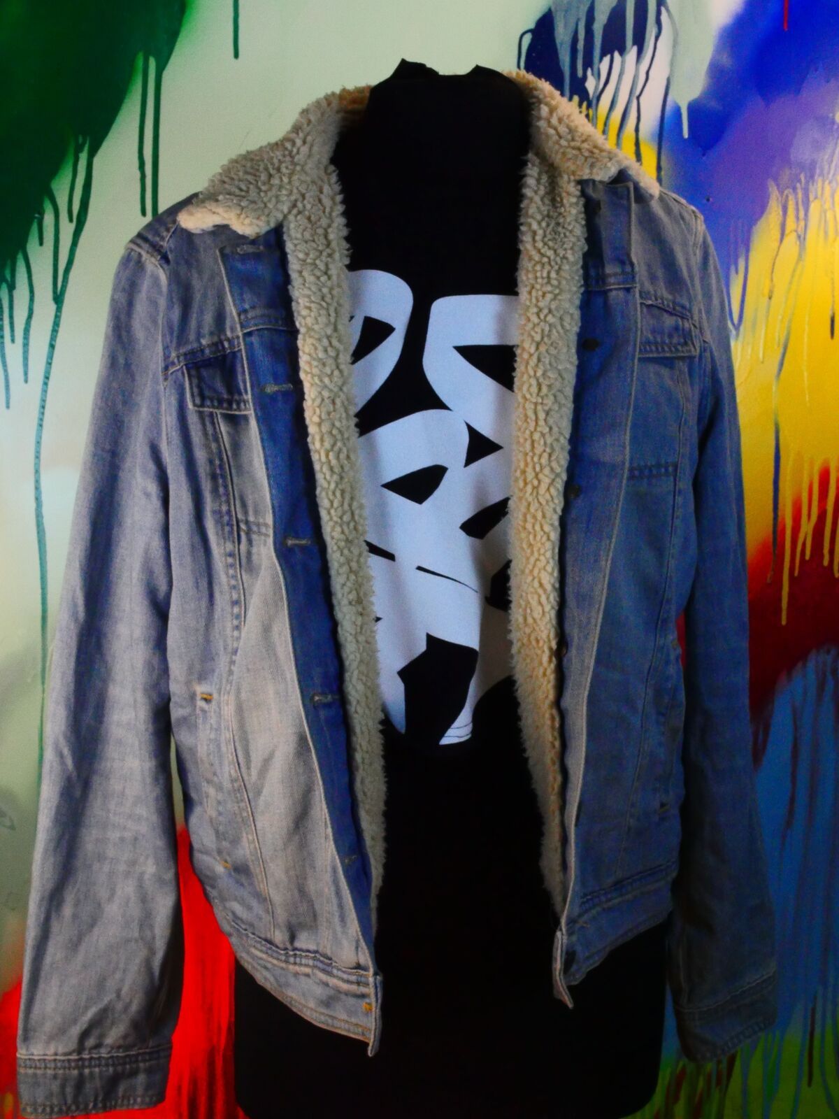 Other African Punk/Hip-Hop Boombox Kente Cloth Denim Jacket Size XXL / US 16-18 / IT 52-54 - 2 Thumbnail