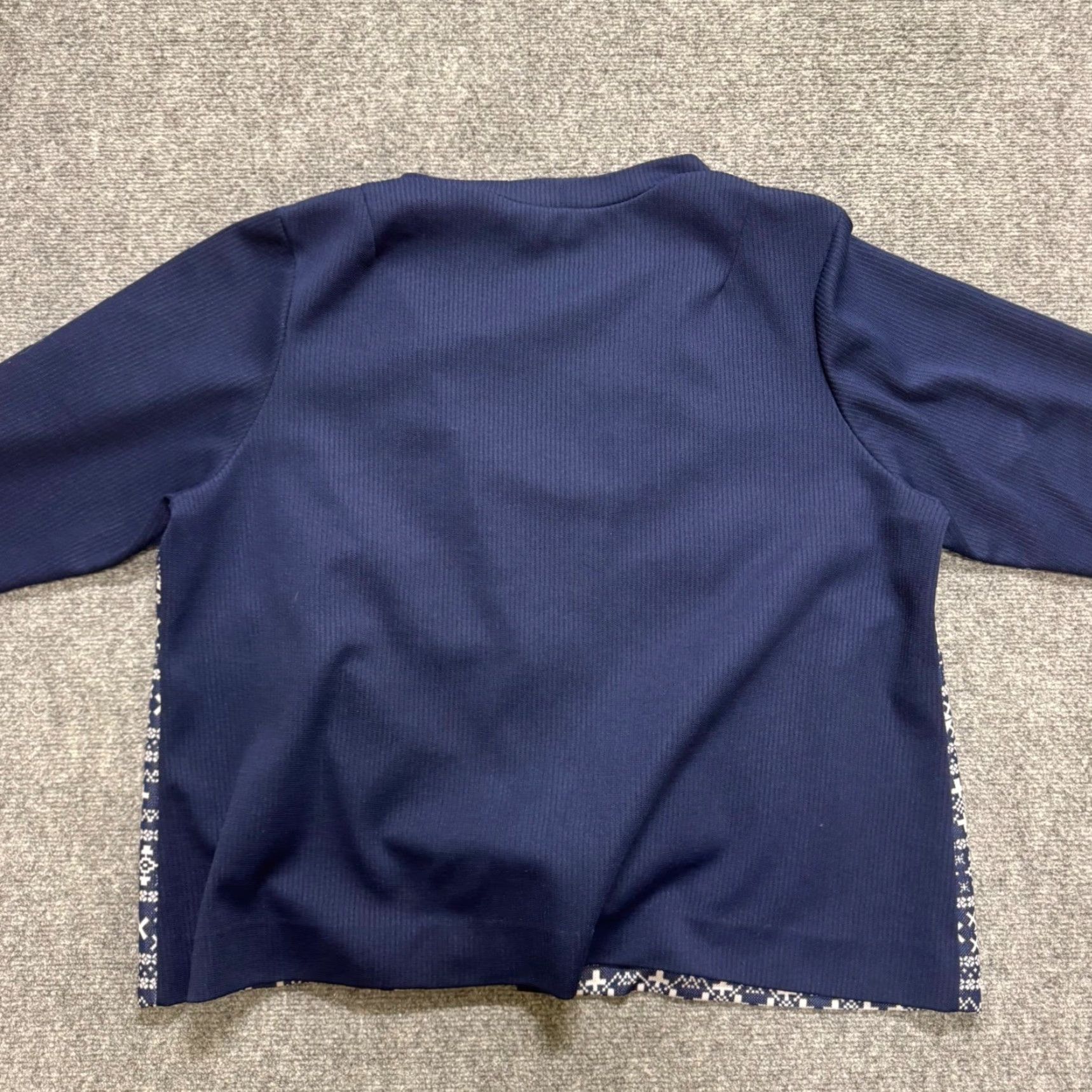 Sears VTG Sears Button Latch Pullover Cardigan Women's S Navy Blue Patterned Y2K Shirt/ Sweater Size S / US 4 / IT 40 - 5 Thumbnail