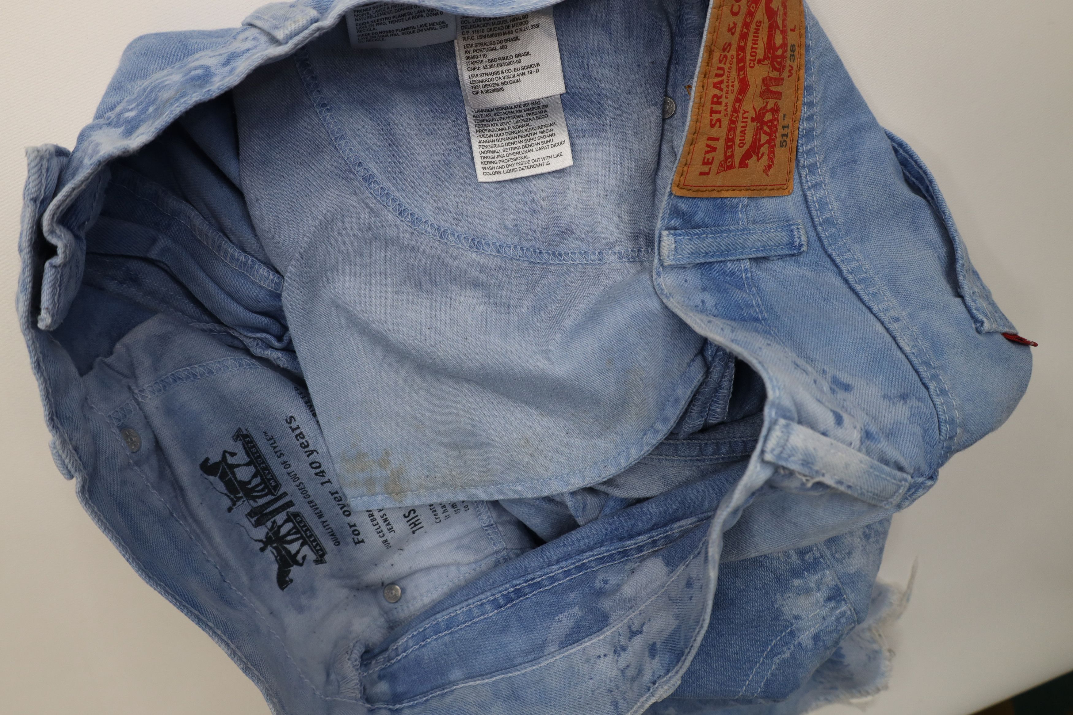 Levi's Vintage Y2K Levis 511 Off Acid Wash Denim Jean Shorts Jorts Size US 38 / EU 54 - 10 Thumbnail