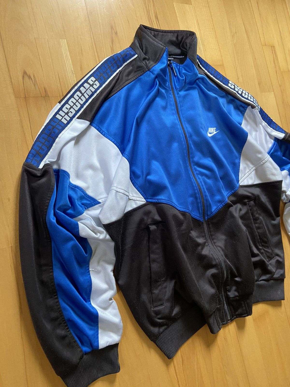 Nike Vintage Nike Swoosh Zip Hoodie, blue Size US L / EU 52-54 / 3 - 3 Thumbnail