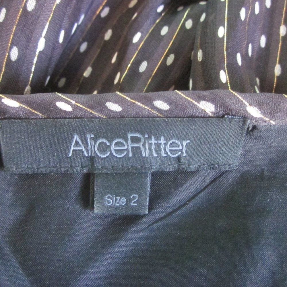 Alice San Diego Alice Ritter 2 Size 10 / Large Designer Silk Gold Metallic Brown Mini Dress Size L / US 10 / IT 46 - 3 Thumbnail