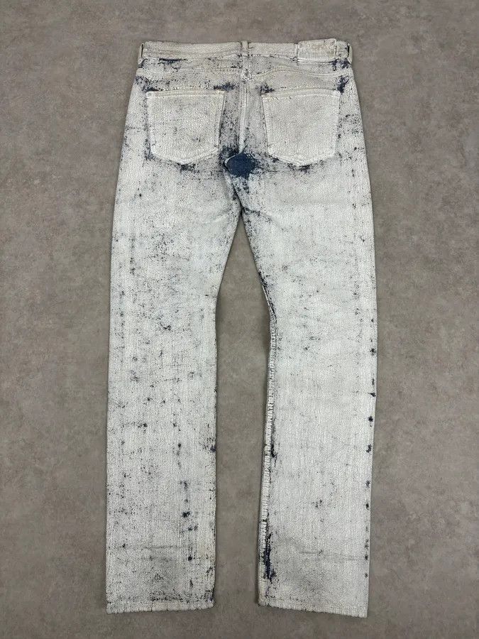 Maison Margiela 2012 Maison Margiela H&M Blue White Painted Denim Jeans Size US 32 / EU 48 - 6 Thumbnail