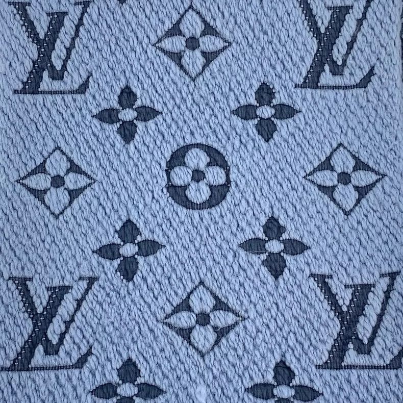 Louis Vuitton Louis Vuitton Light Blue Wool Logo Scarf-2506 Size ONE SIZE - 3 Thumbnail