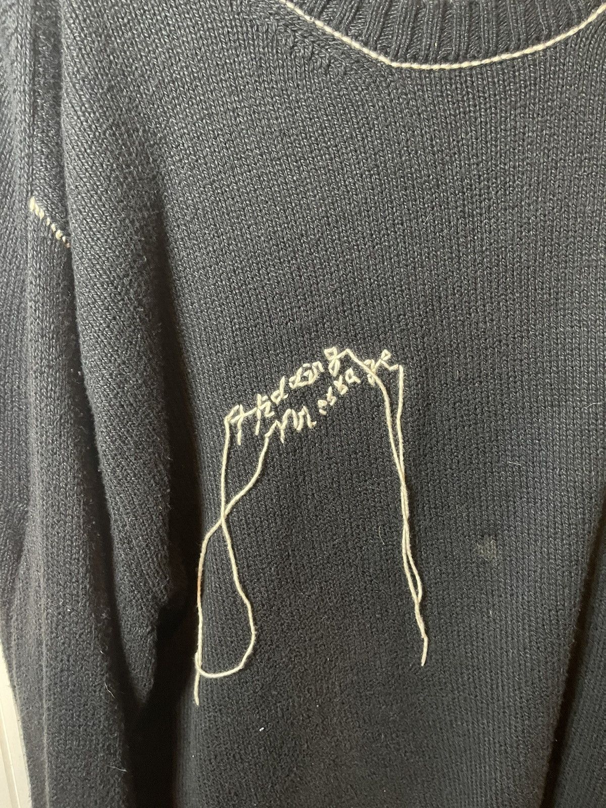 Doublet Black Hidden Message Knit Sweater - Size M