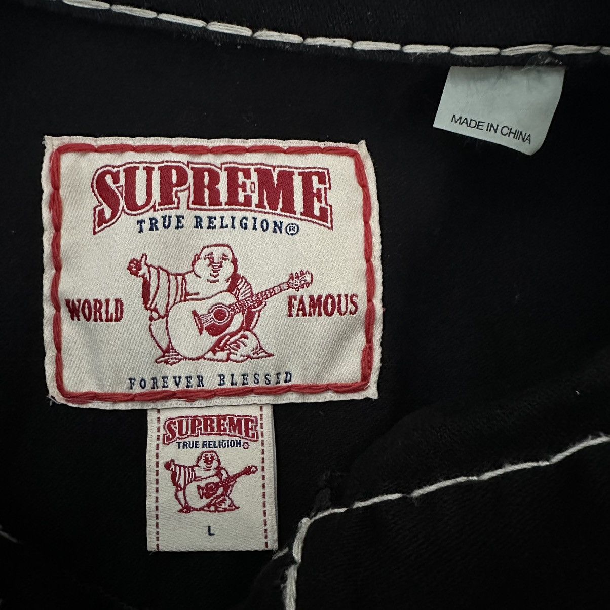 Supreme × True Religion Supreme x True Religion Black Denim Trucker Jacket Size US L / EU 52-54 / 3 - 3 Thumbnail
