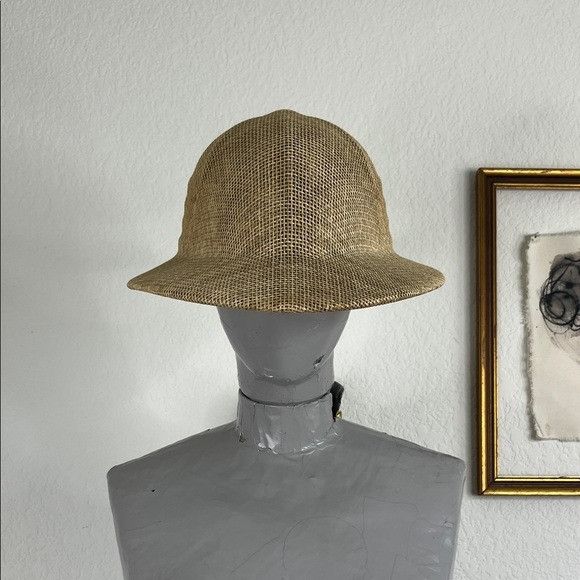 Vintage JJ Hat Center Safari Adjustable Tan Woven Brimmed Hat Size ONE SIZE - 1 Thumbnail