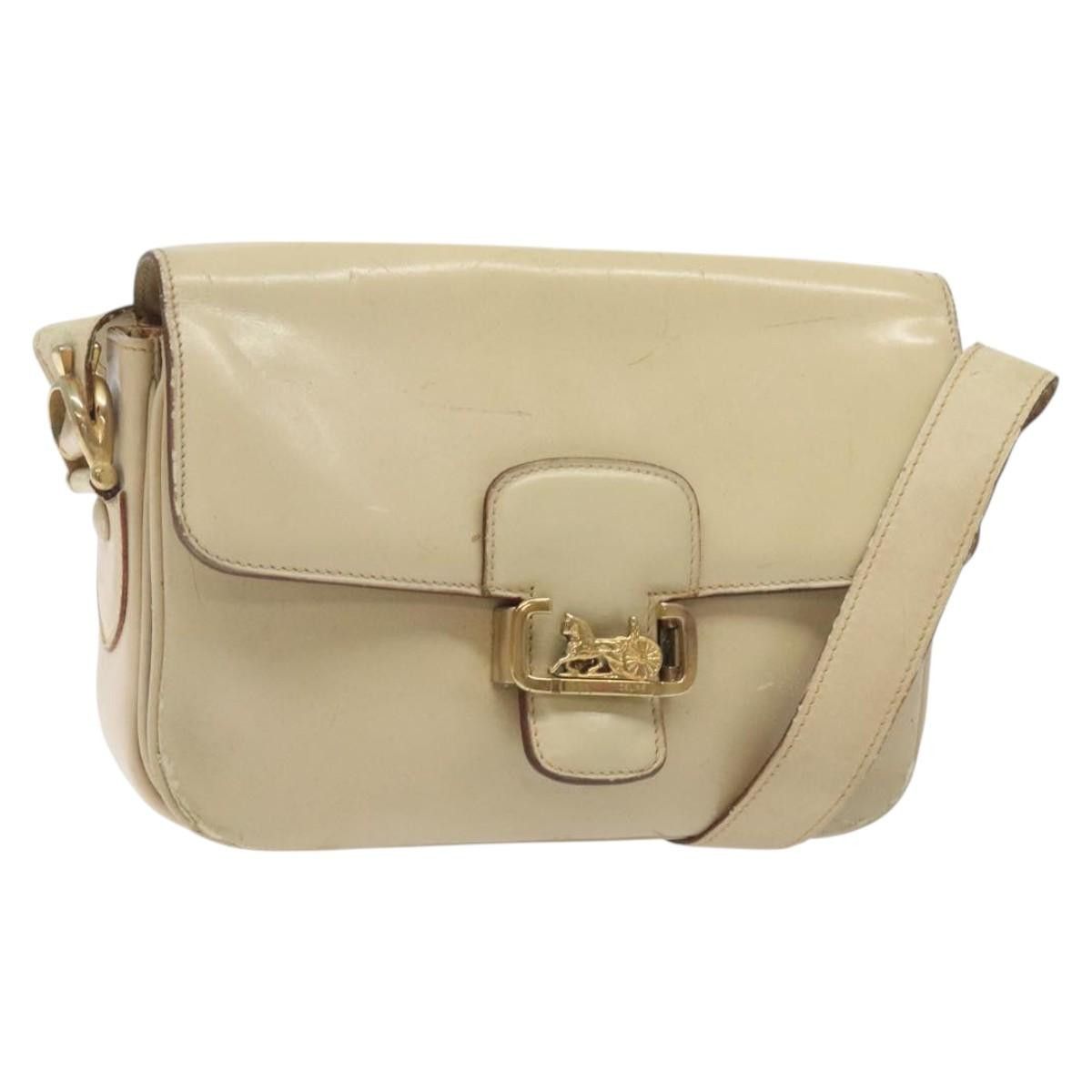 Celine CELINE Shoulder Bag Leather White Gold Size ONE SIZE - 1 Thumbnail