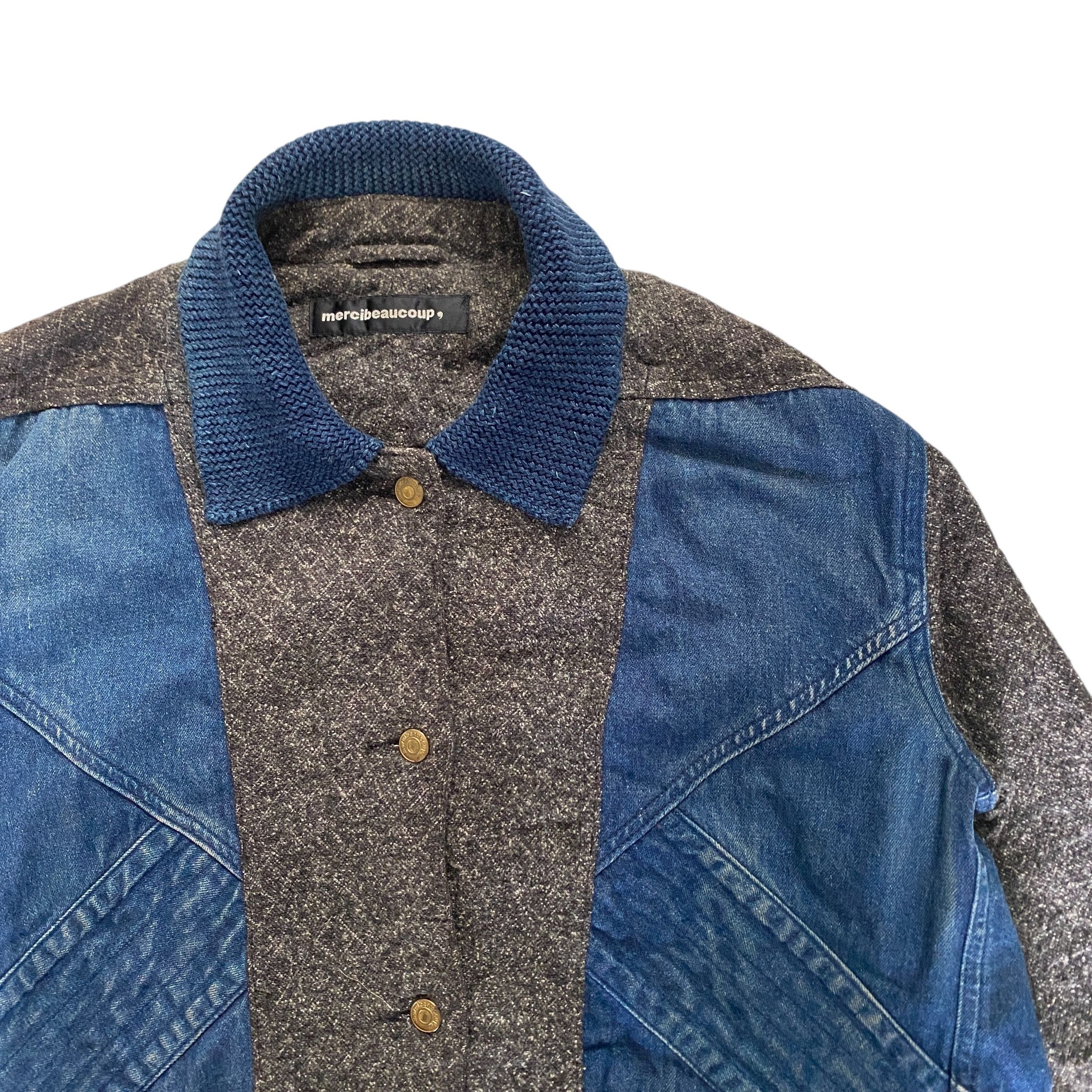 Issey Miyake × mercibeaucoup Vintage Mercibeaucoup Denim Bomber Hybrid Jacket Size US S / EU 44-46 / 1 - 2 Thumbnail