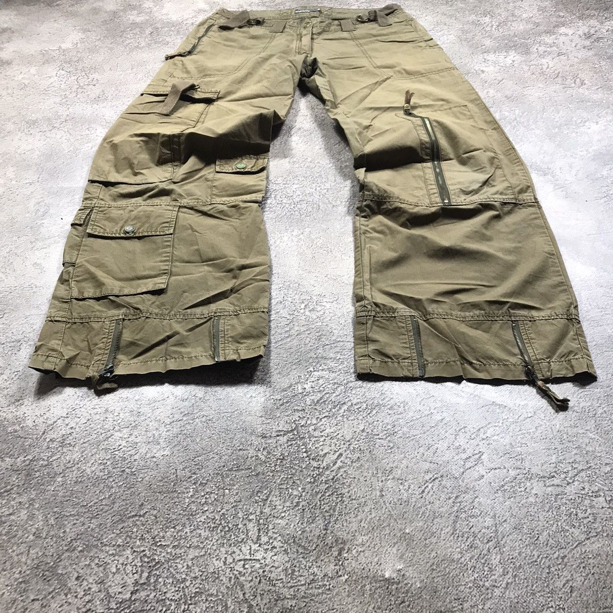 Vintage Vintage 90s Baggy Cargo Pants Parachute Flared Streetwear 29 Size 29" - 1 Thumbnail