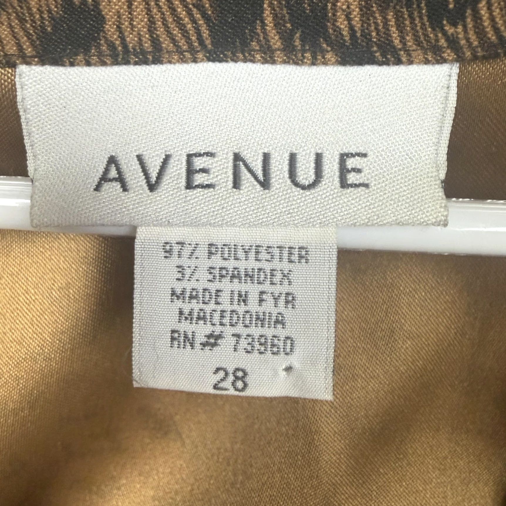 Avenue Avenue Tunic Top Plus 28 Brown Leopard Print Blouse Long Sleeve Button Collared Lined Pockets Animal Print Y2K Glam Feminine Casual Womens Size 4XL / US 24-26 - 5 Thumbnail
