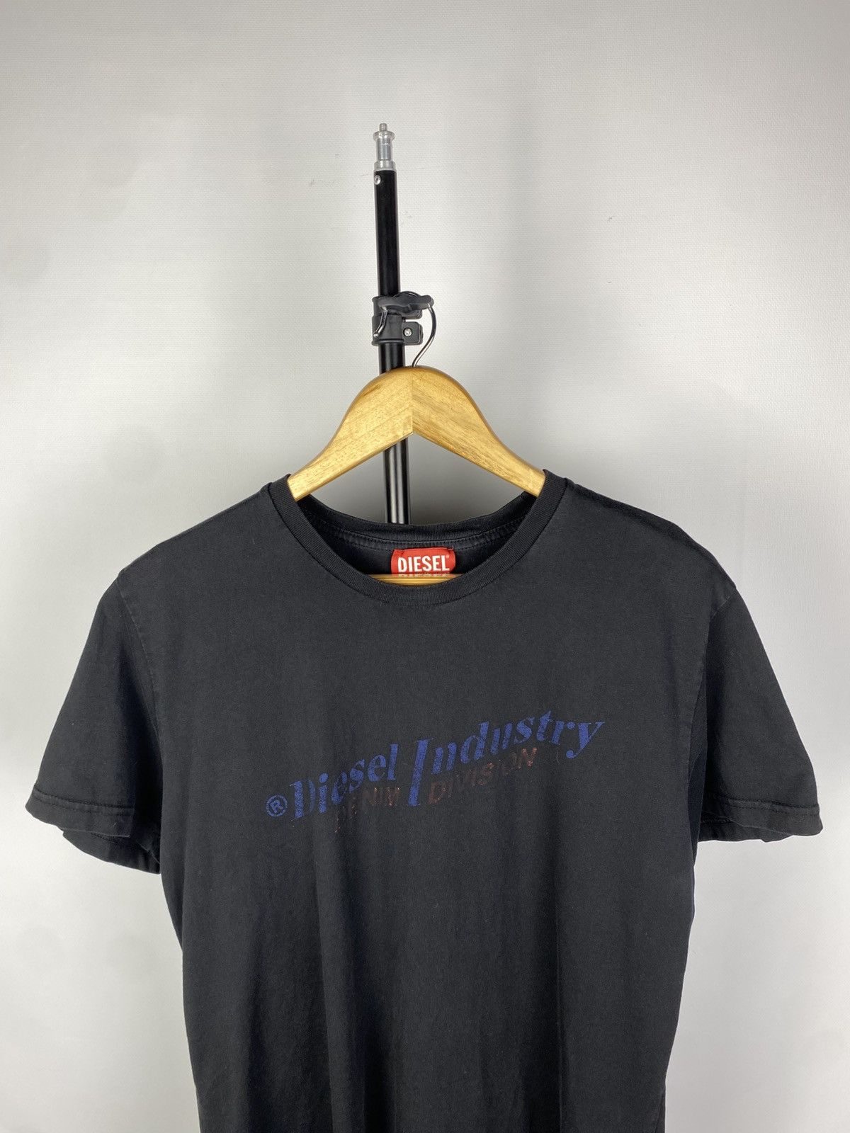 Diesel × Vintage Vintage 90s Diesel Faded black Y2K big logo t-shirt Size US XL / EU 56 / 4 - 2 Thumbnail
