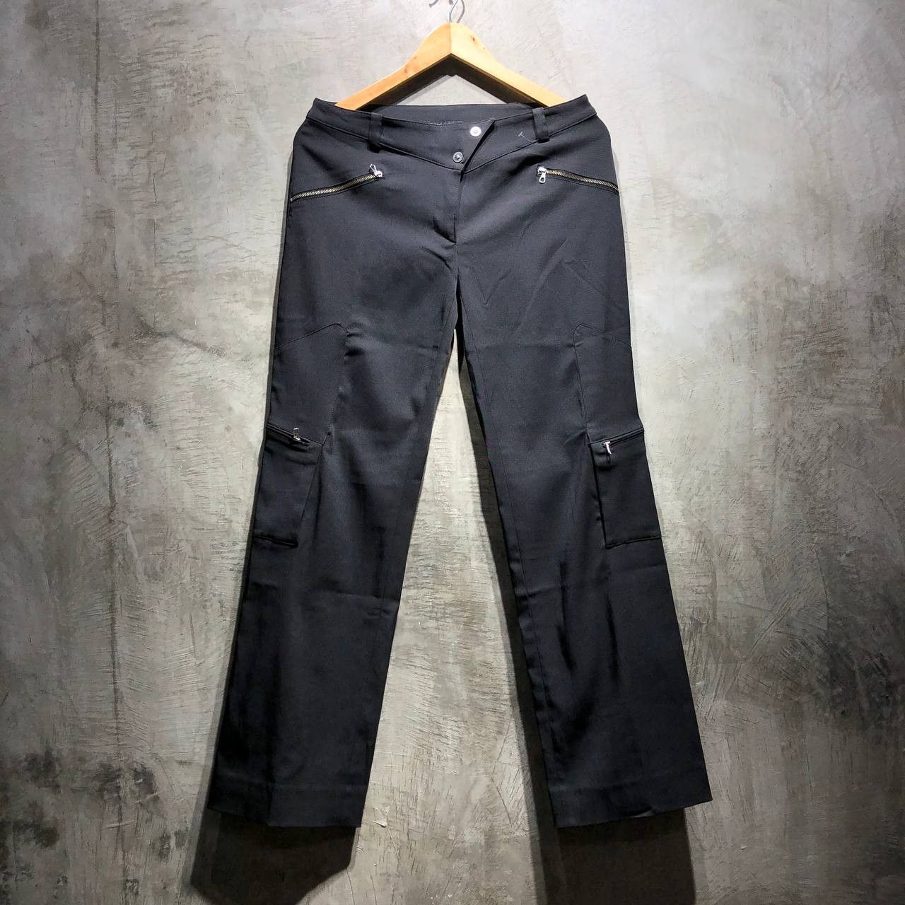 パンツ VERSACE JEANS COUTURE Bondage Pants Versace Jeans Couture Black Strappy Baggy Punk Pants – david
