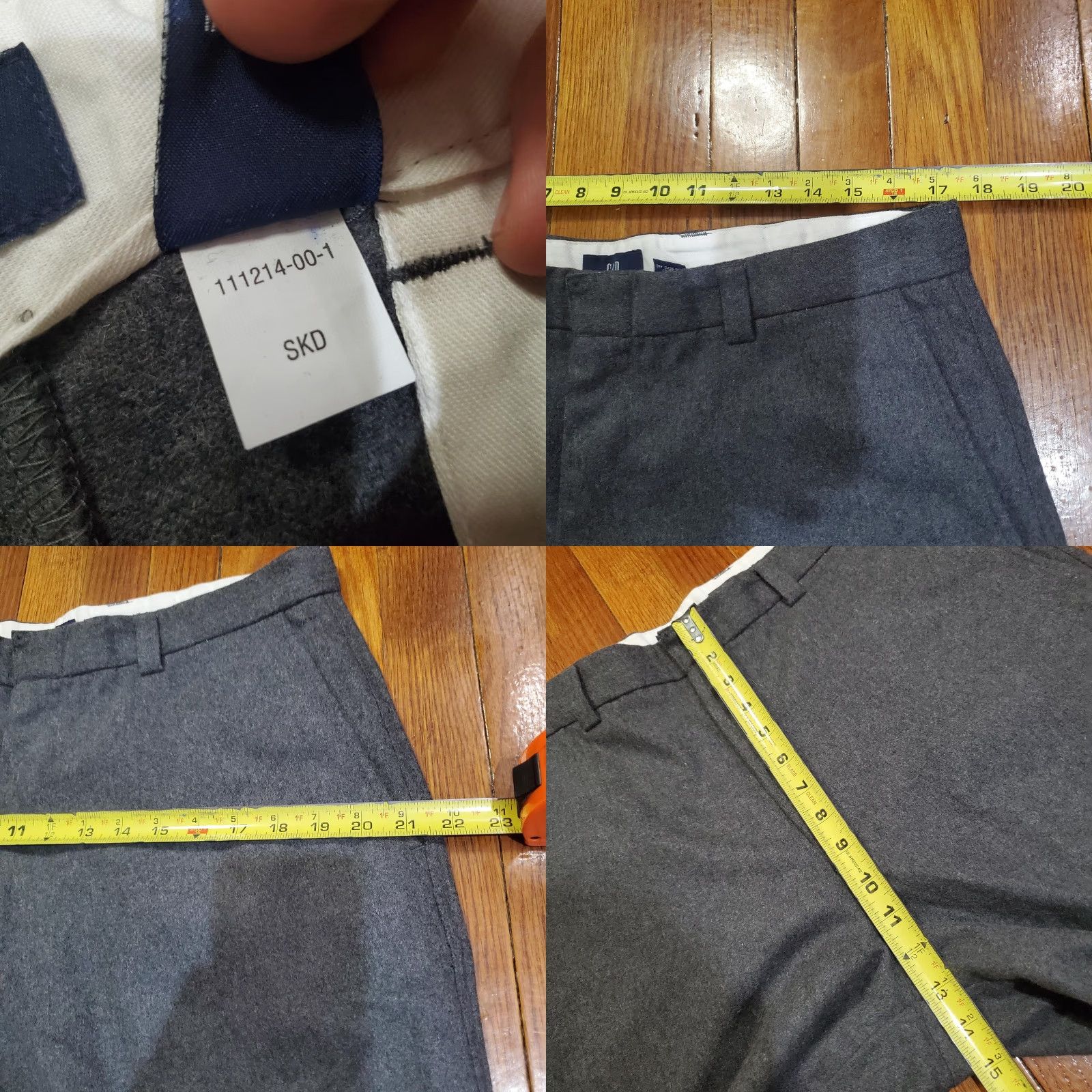 Gap GAP Mens Pants 36x30 Gray Wool Blend Dress Trousers Flat Front Lined Classic Pockets Straight Front Zip 30in Inseam Mens Regular Knitted? Size US 36 / EU 52 - 8 Thumbnail